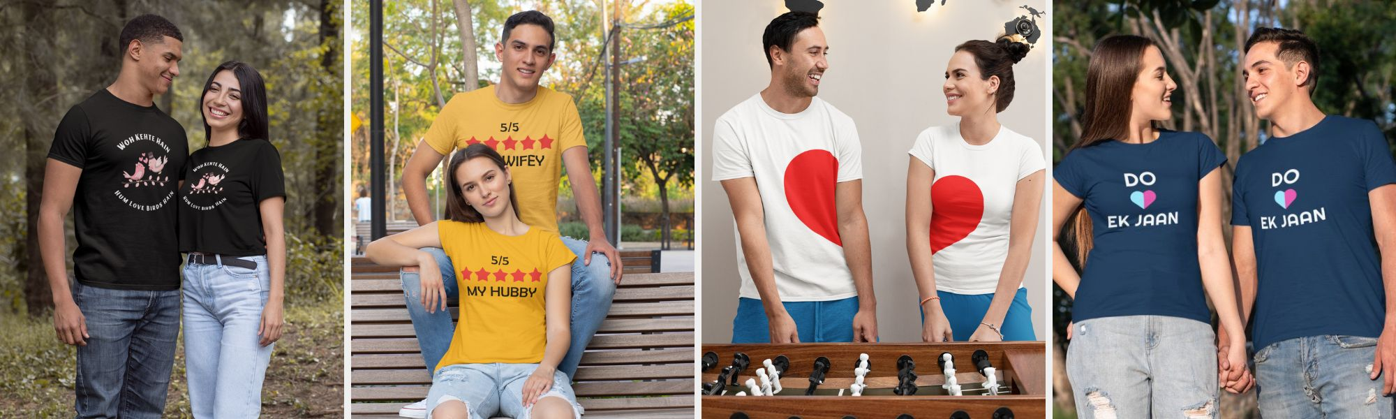 salami bagværk Opførsel Premium Cotton Couple T-Shirts Collection Made In India With Love By  Gogirgit