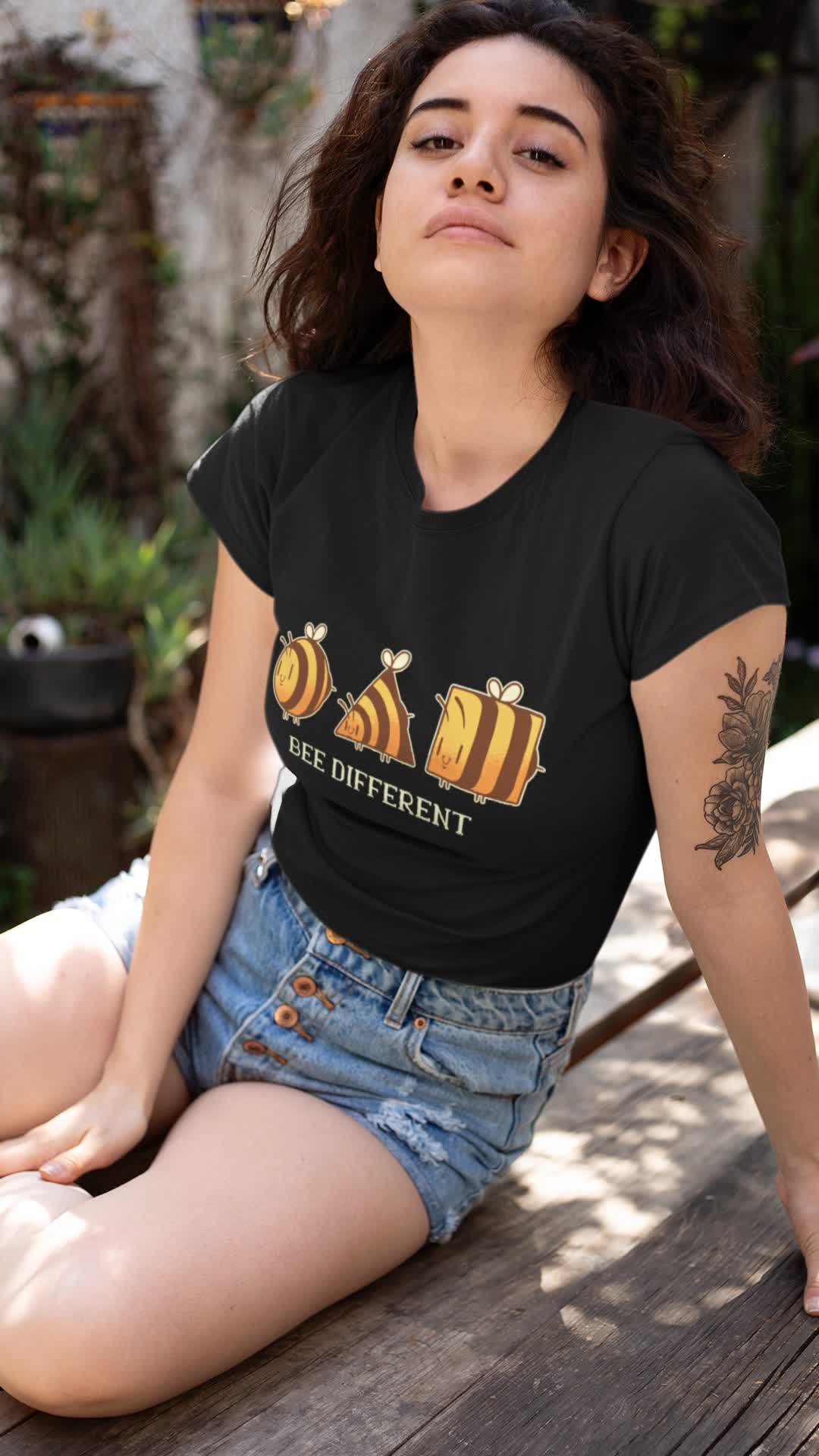 Bee Different Women's Black T-shirt