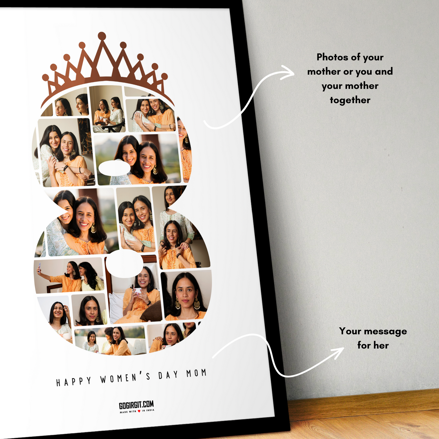 Women's Day Personalized Photo Frame | Custom Gift by Gogirgit