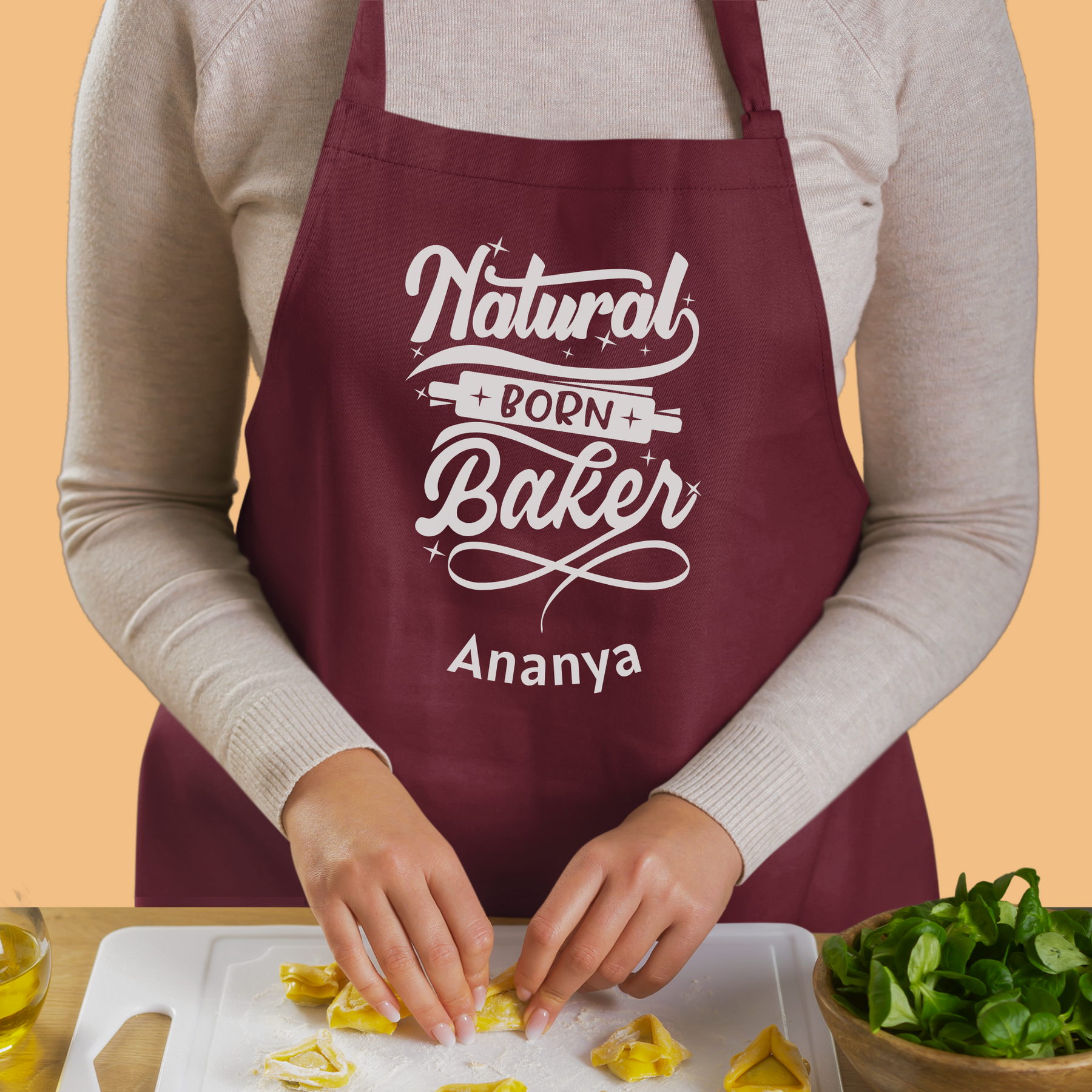 Kitchen-Queen-Personalised-Cotton-Apron-Gogirgit-Maroon