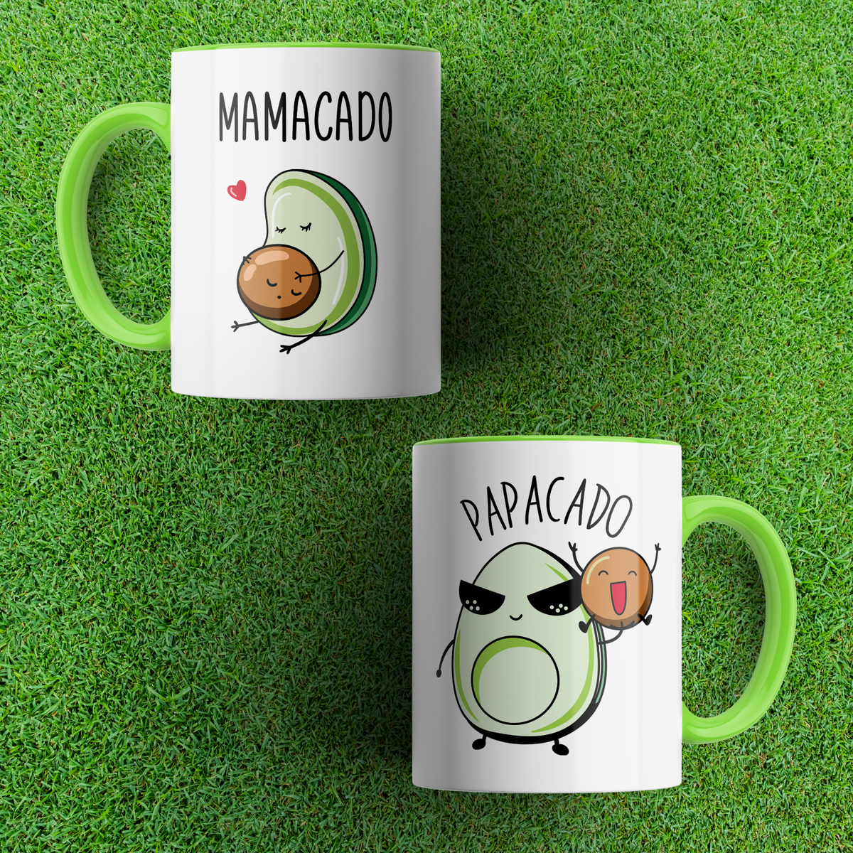 Mamacado Papacado Cute Expecting Parent Mug (Pack of 2)