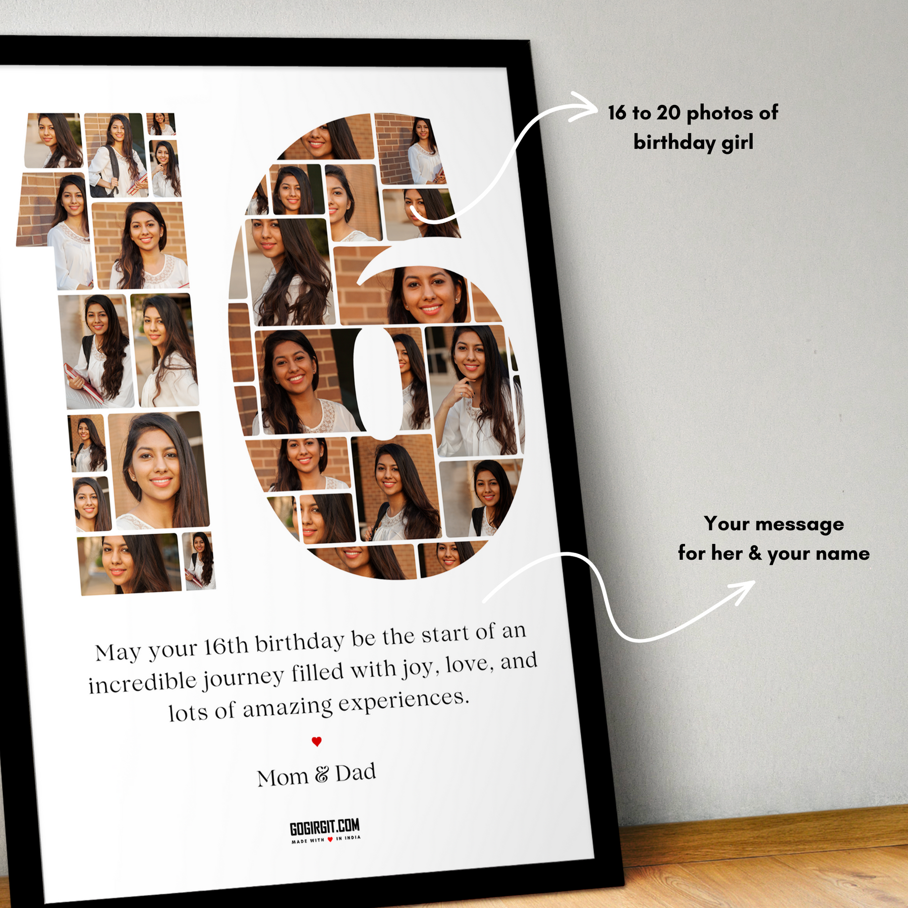 Number Photo Collage Poster Frame