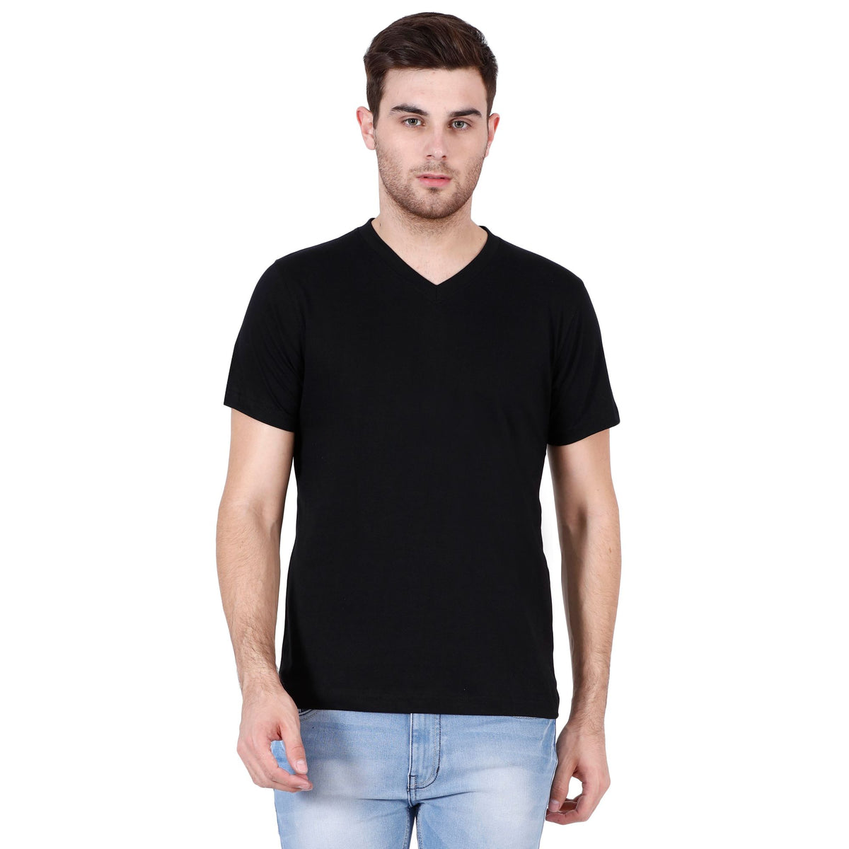 Unisex V neck Half Sleeve T-Shirt