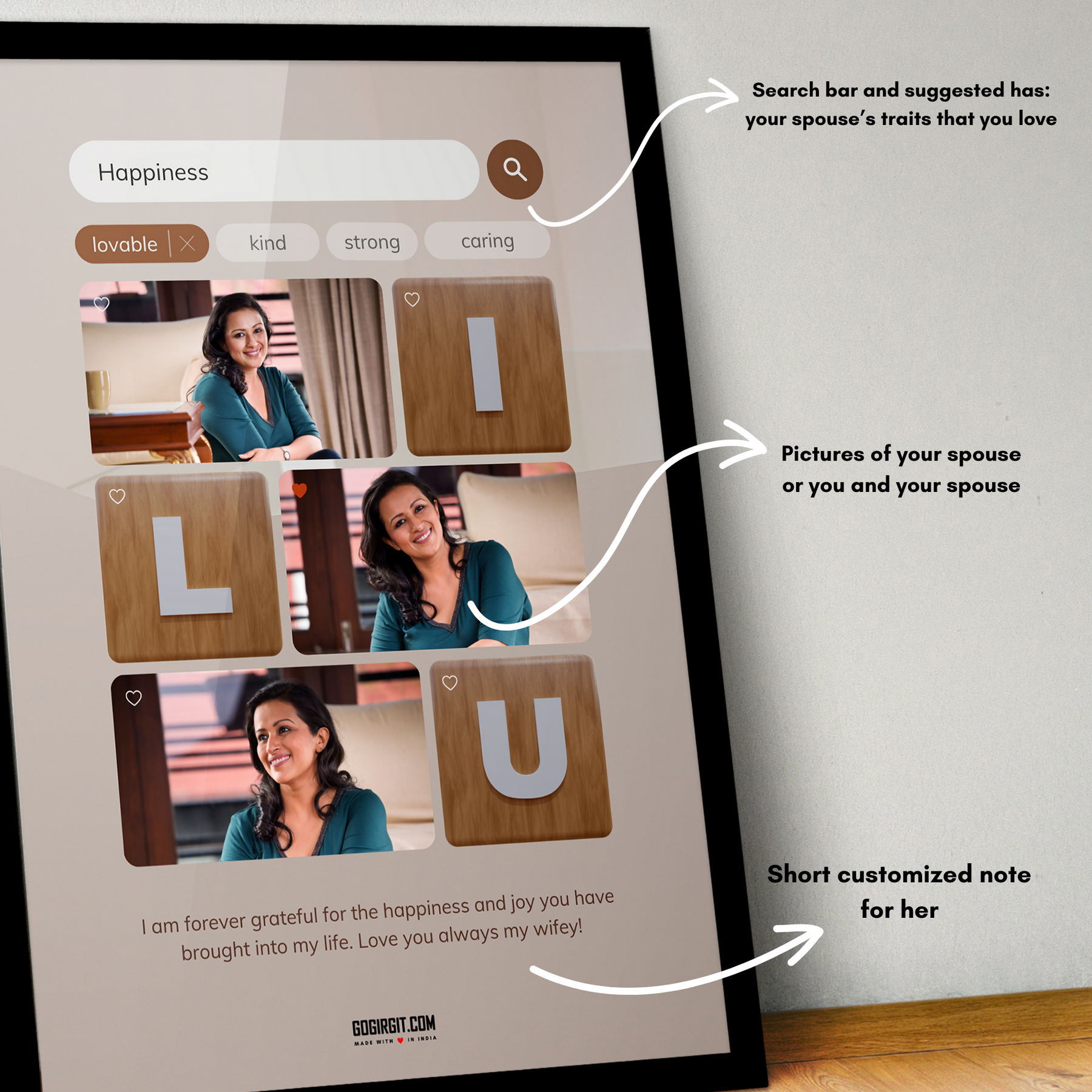 Happiness-ILU-Personalized-Photo-Frame-Gogirgit-Description