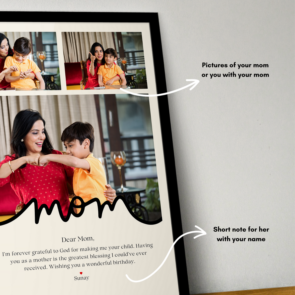 Dear Mom Personalized Photo Frame | Custom Gift