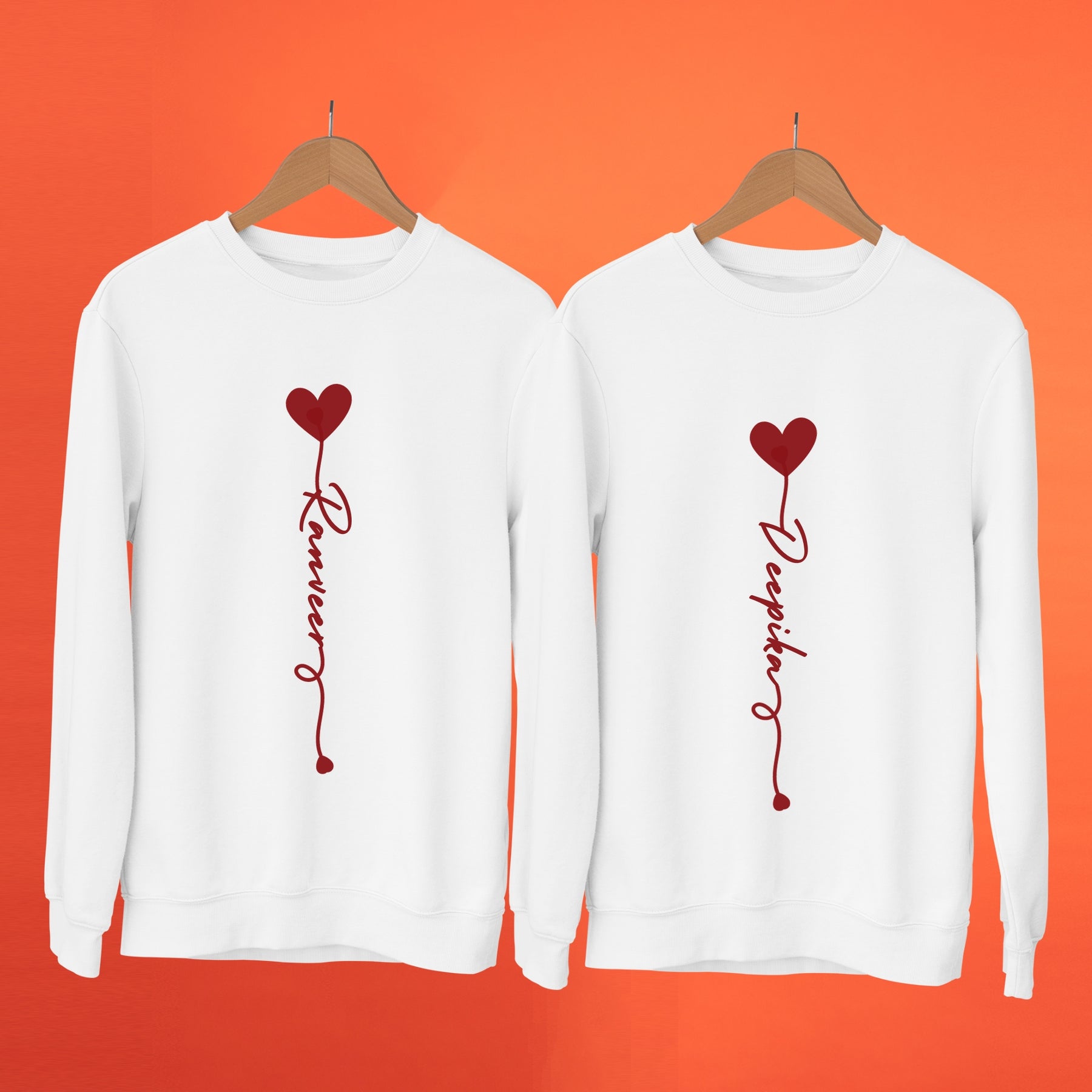 Balloon Thread Name Personalised Couple Sweatshirt