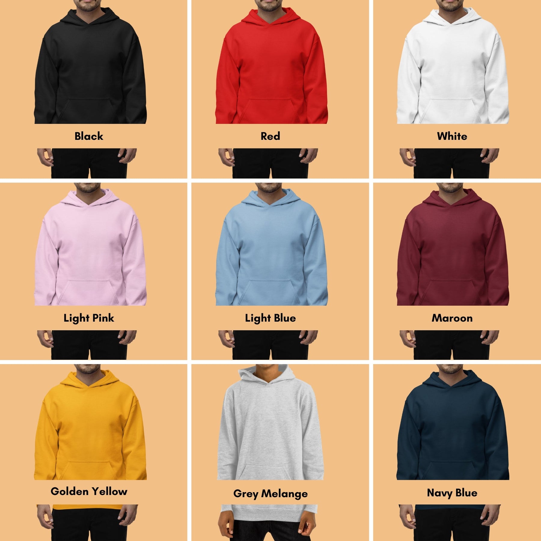 Front Plus Back Printed Customized Couple Hoodies