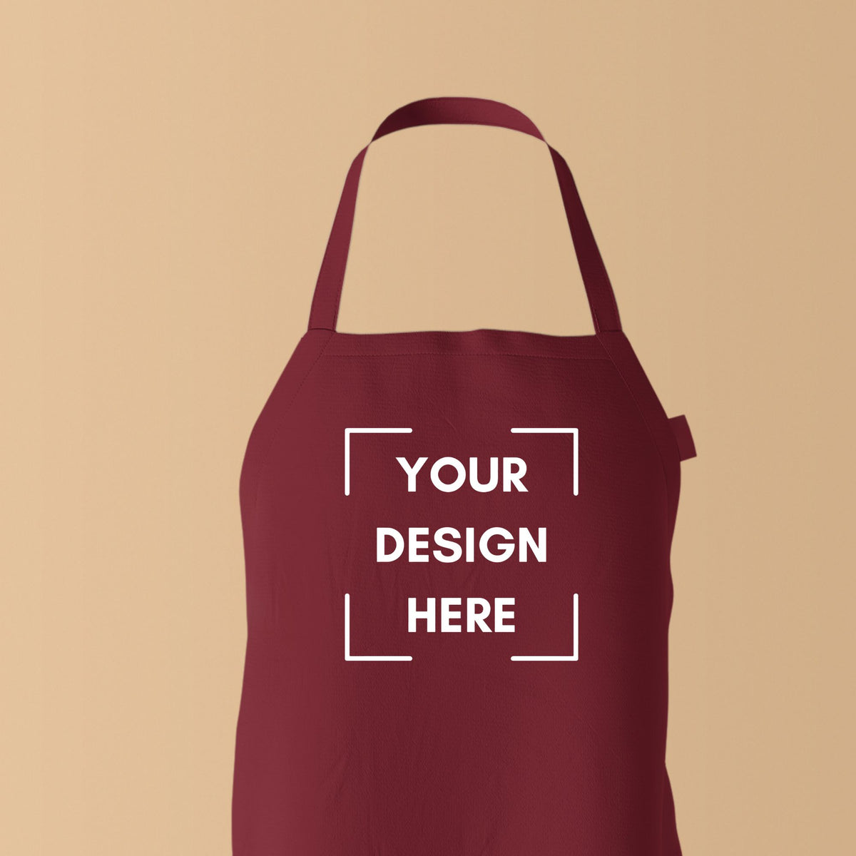 Personalised Apron Maroon Color With Name Text Photo Logo
