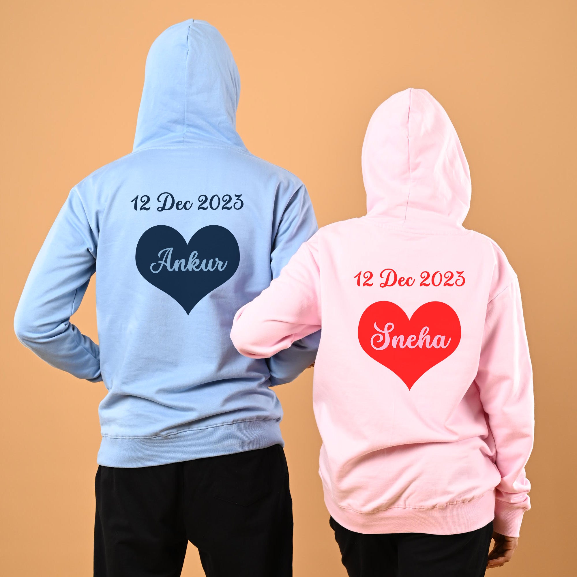 Personalized Name Date Couple Hoodies1