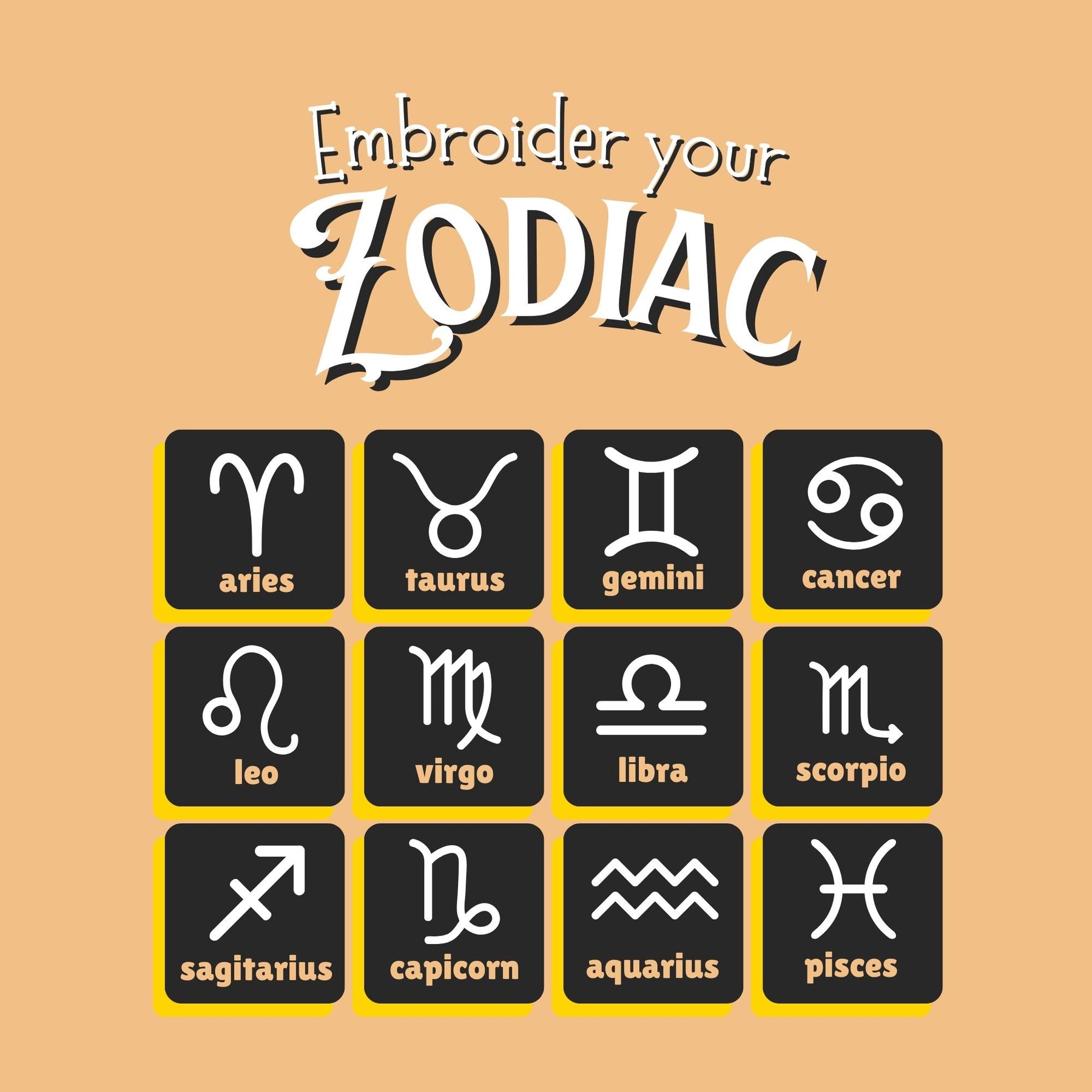Embroidered Zodiac Sign Personalised Pack Of 2 Hoodies