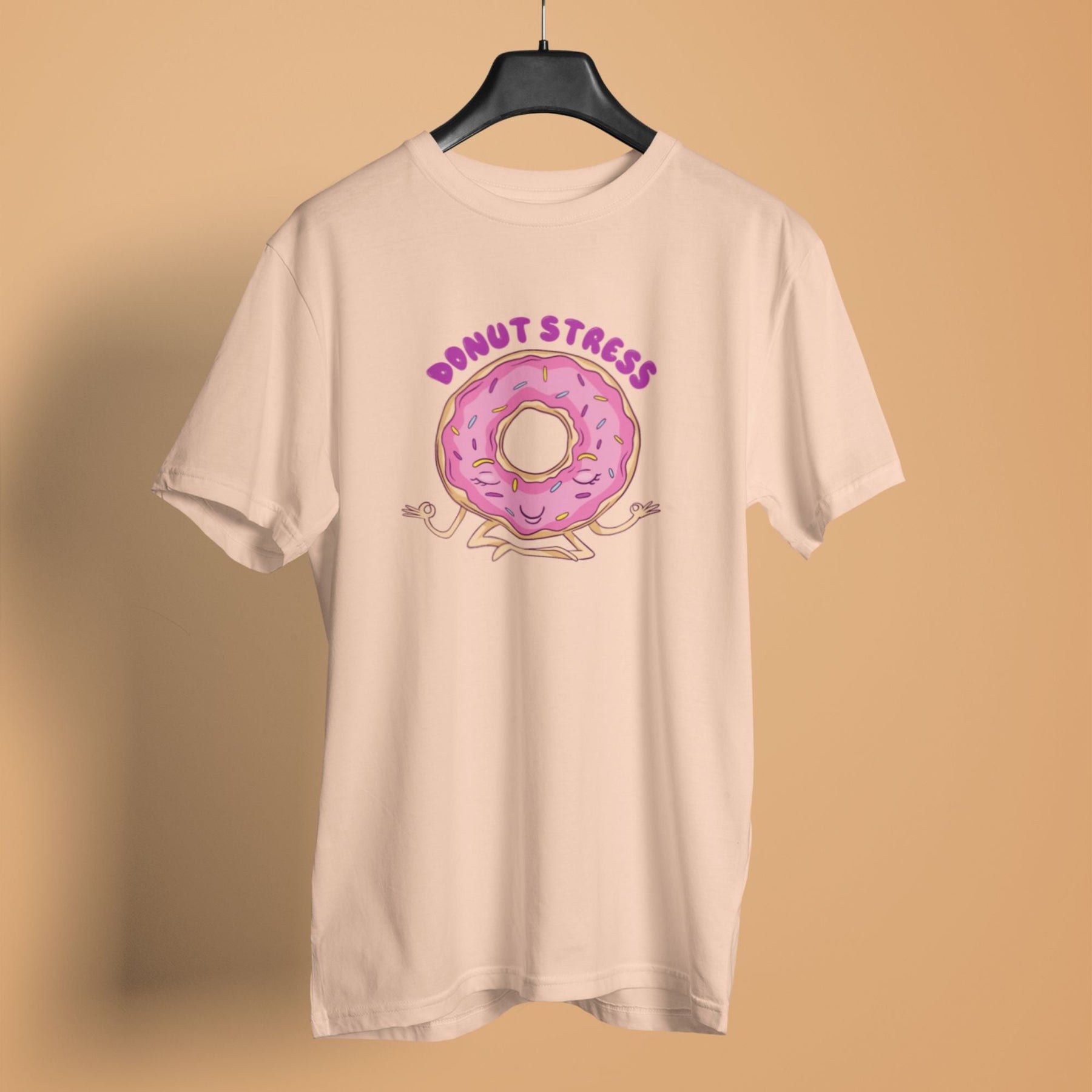 donut-stress-peach-womens-yoga-tshirt-gogirgit