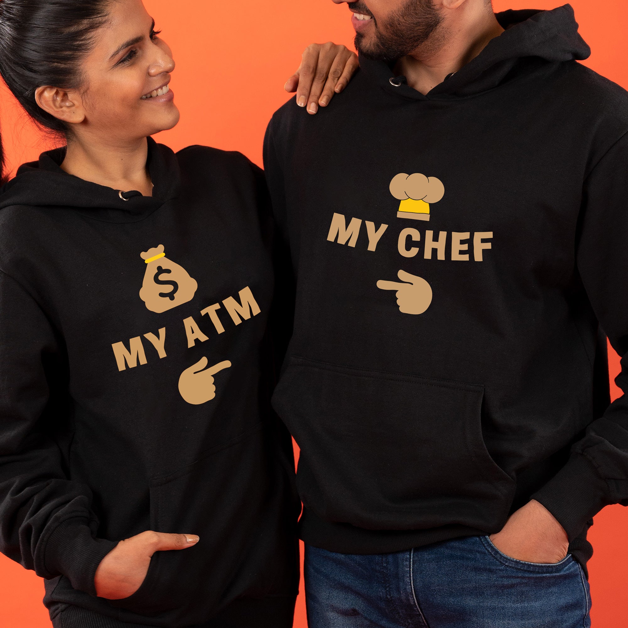 He Is My ATM Black Couple Hoodies