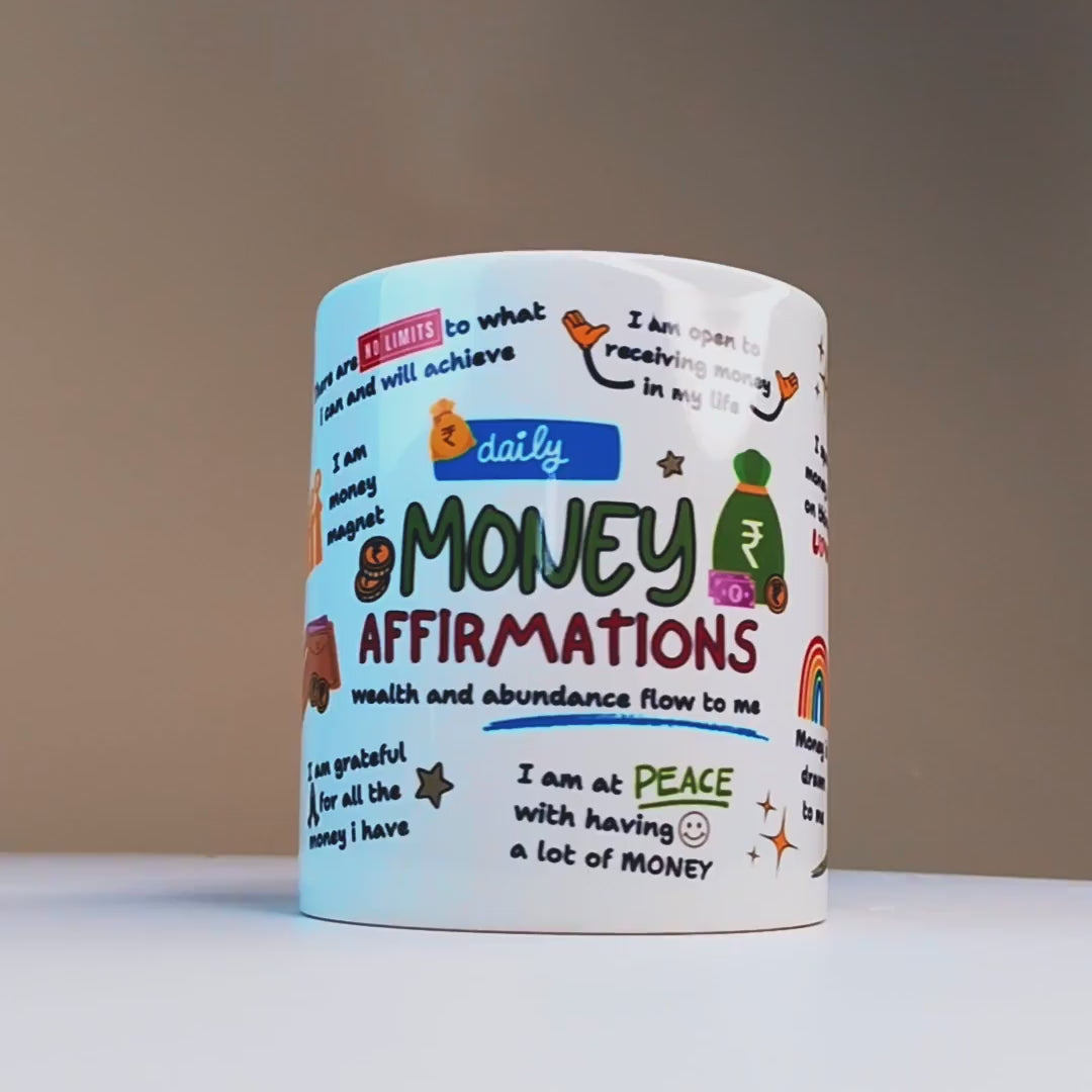 Money Affirmation White Coffee Mug– Attract Wealth with Every Sip!