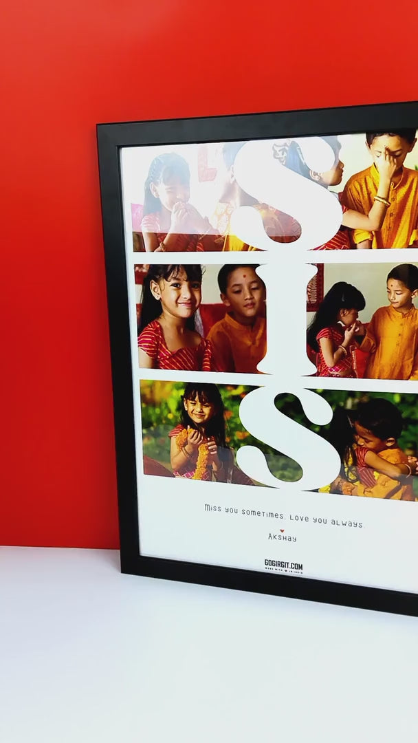 Sis Personalized Photo Collage Frame, Gift For Sister for Birthday, Special Day