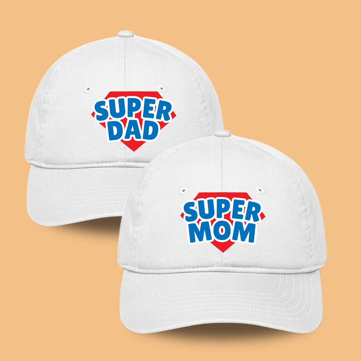 Mom and Dad Cotton Cap Hat - Adjustable Size | Gifts for Mom Dad | Pregnancy Announcement | Photo Shoot Prop for Parents | Pack of 2 Caps