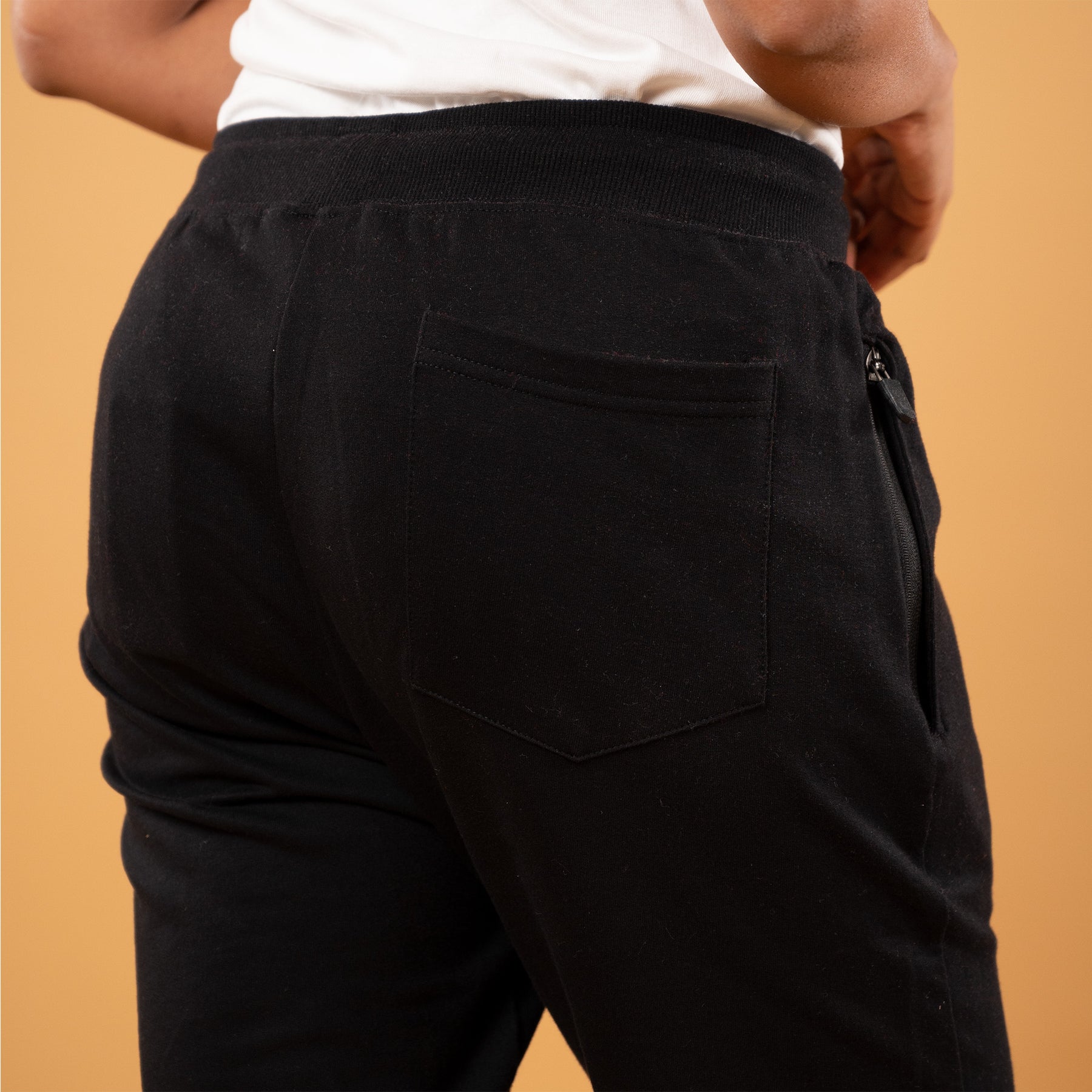 unisex-cotton-joggers-black-closeup-back-gogirgit-com