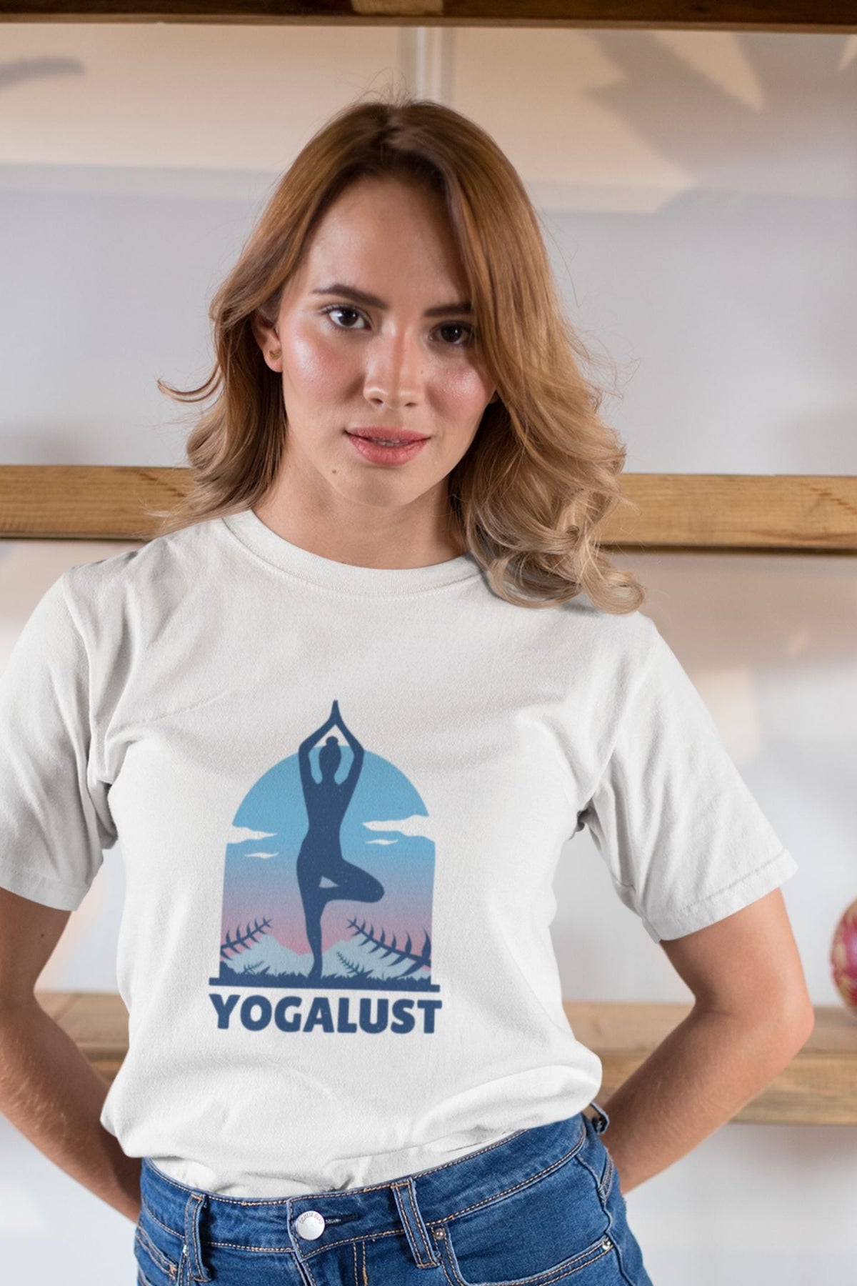 Yoga Lust Women's Half Sleeve White T-shirt