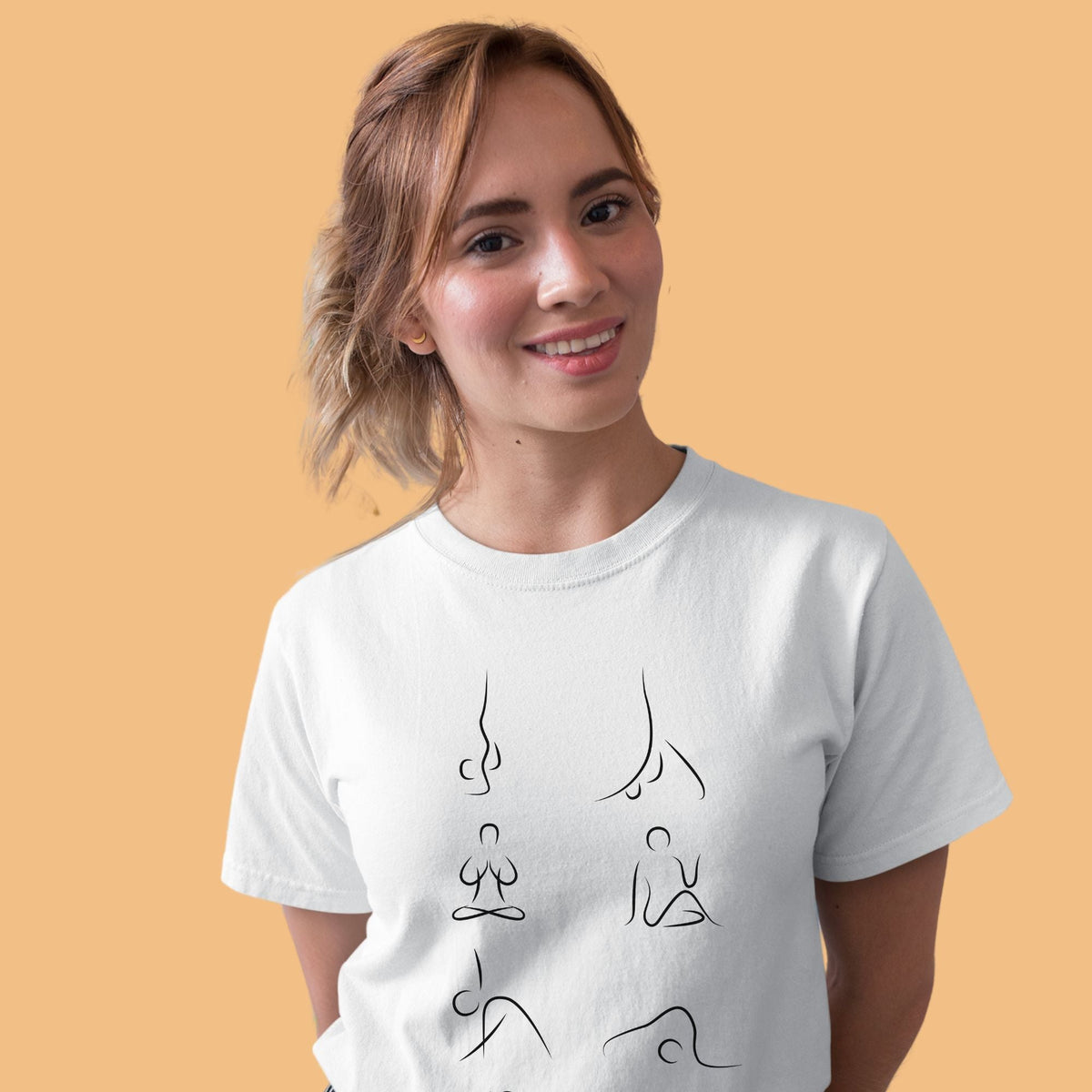 Yoga Pose Black Yoga Women  T-shirt