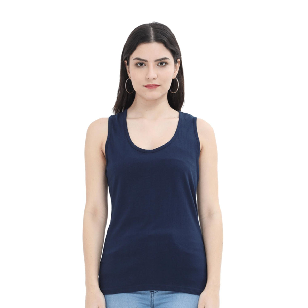COTTON-TANK-TOP-PLAIN-NAVY-BLUE-GOGIRGIT-COM #COLOR_NAVY BLUE
