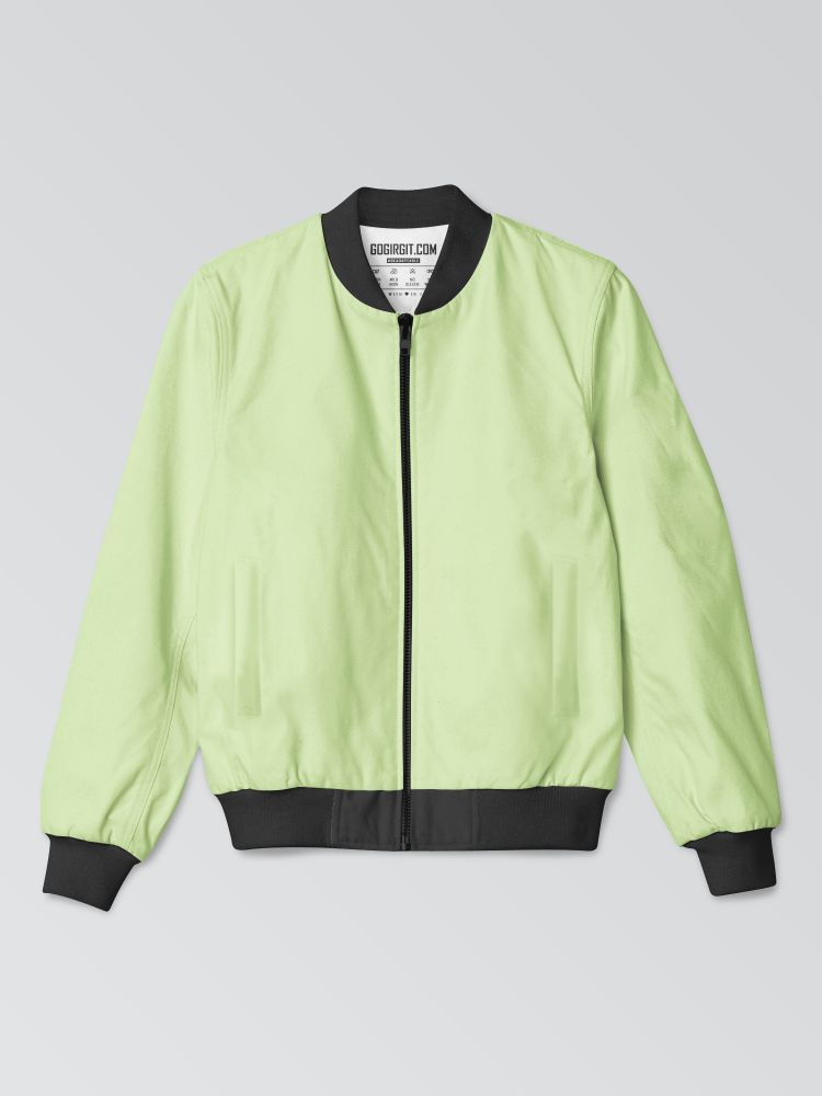Lime Green Plain Bomber Jacket For Men & Women