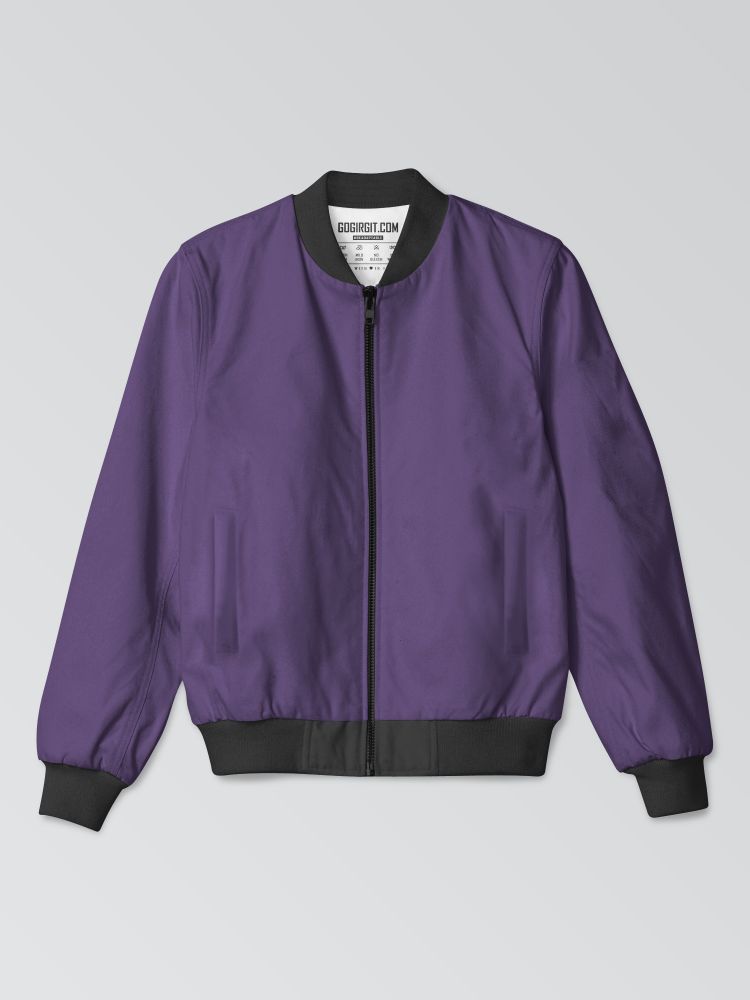 Purple Plain Bomber Jacket For Men Women