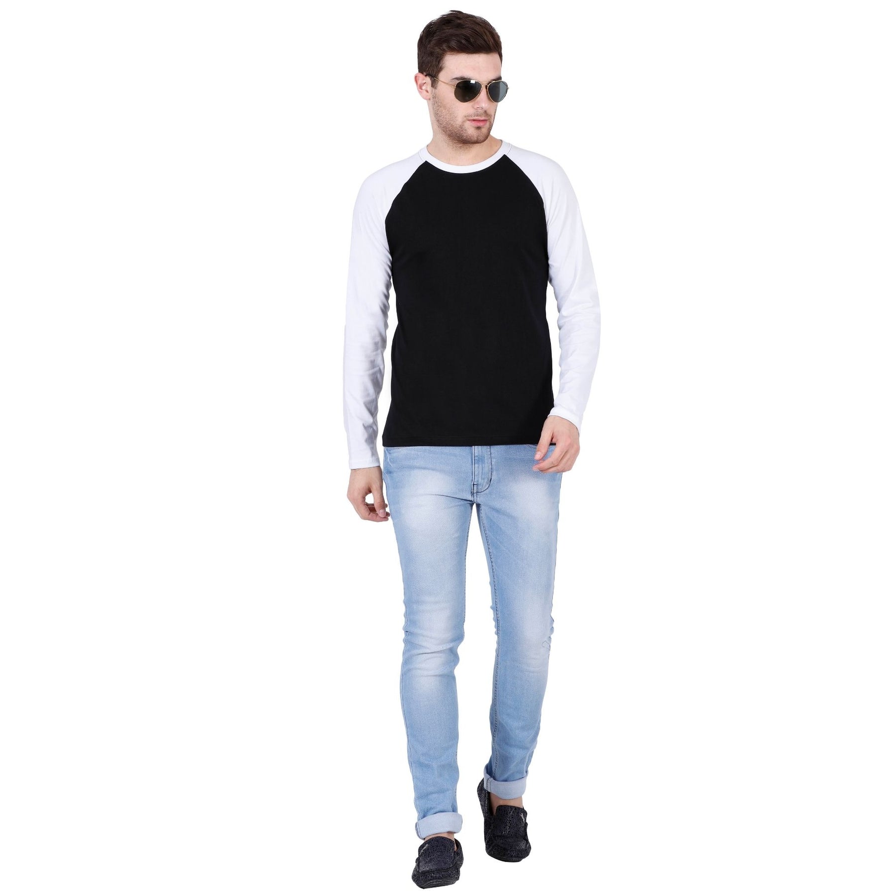 Plain Cotton Men's Raglan Pack Of 2 Combo