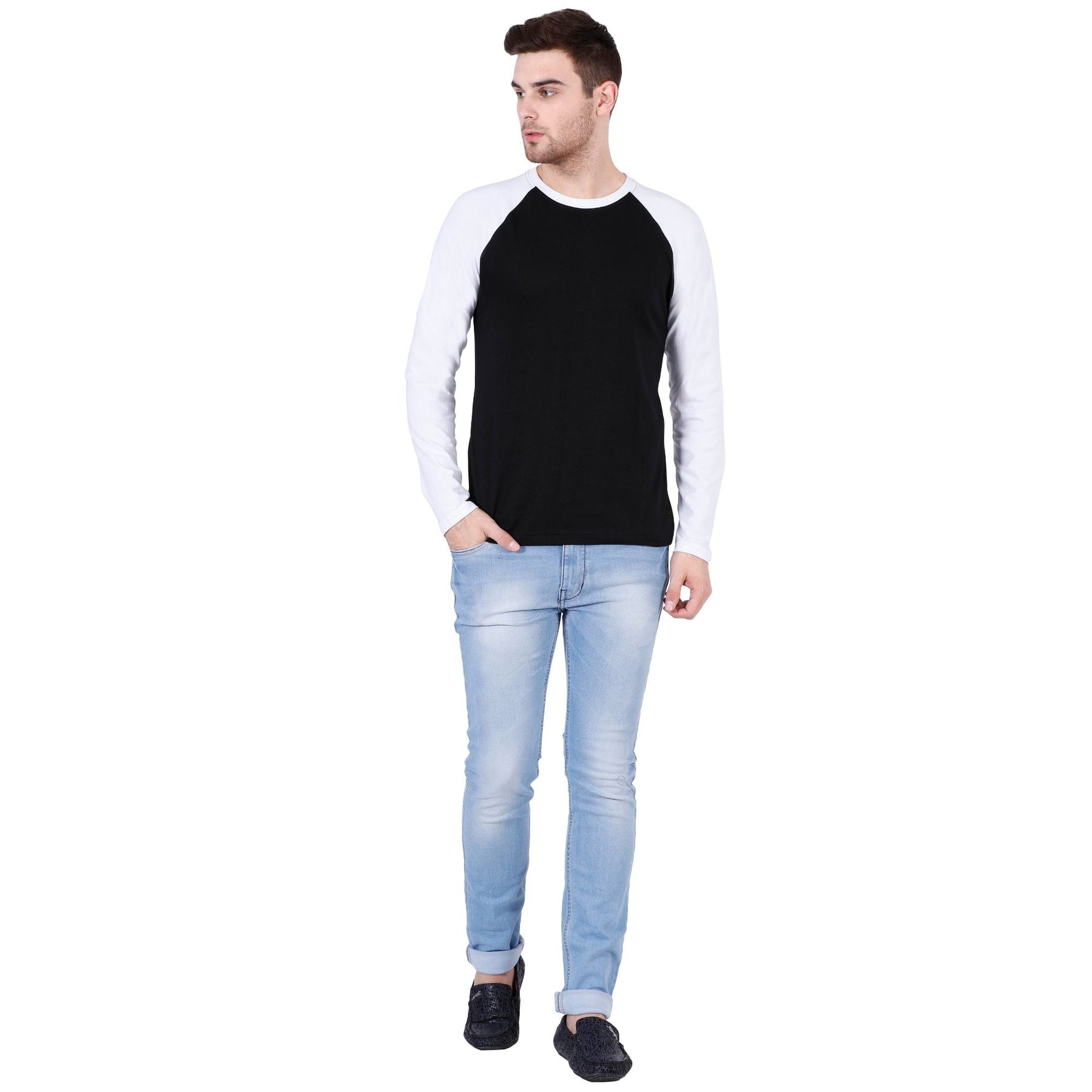Plain Cotton Men's Raglan Pack Of 2 Combo