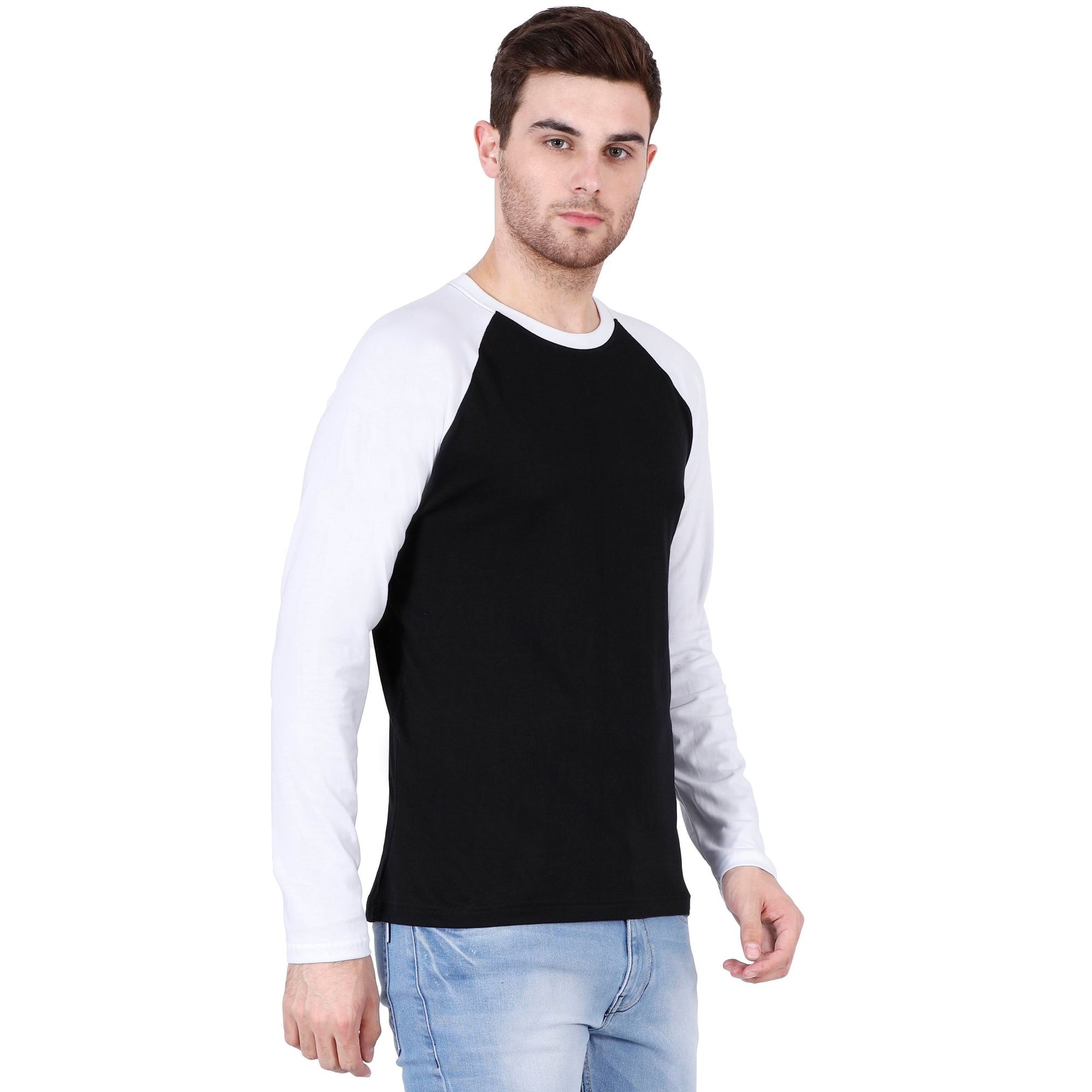 Plain Cotton Men's Raglan Pack Of 2 Combo