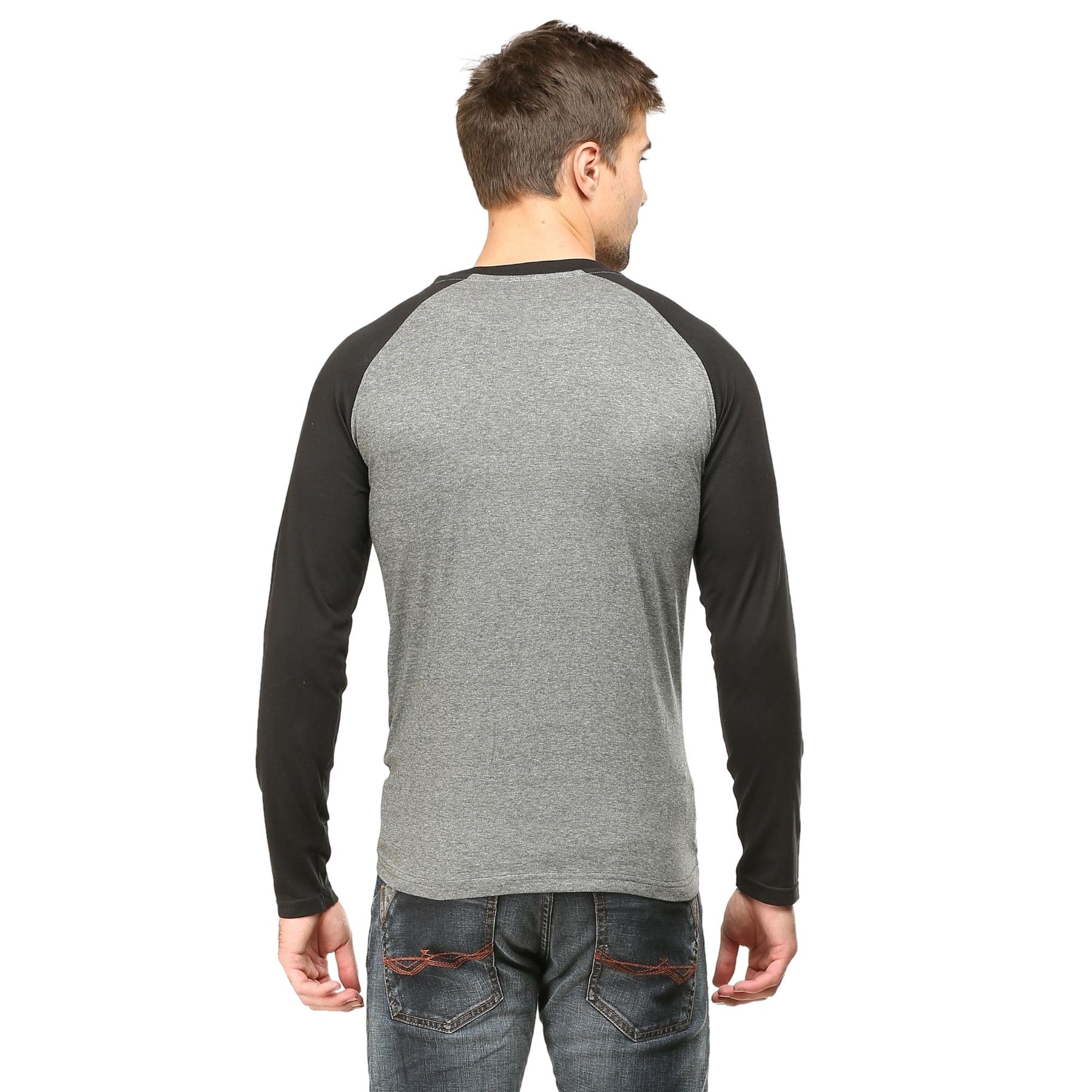 Plain Cotton Men's Raglan Pack Of 2 Combo