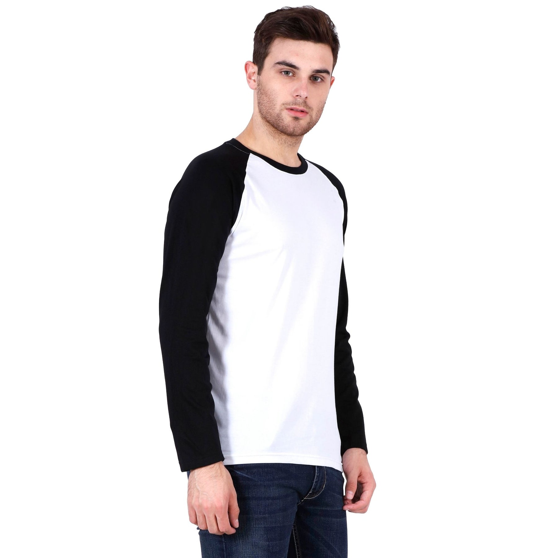 Plain Cotton Men's Raglan Pack Of 2 Combo