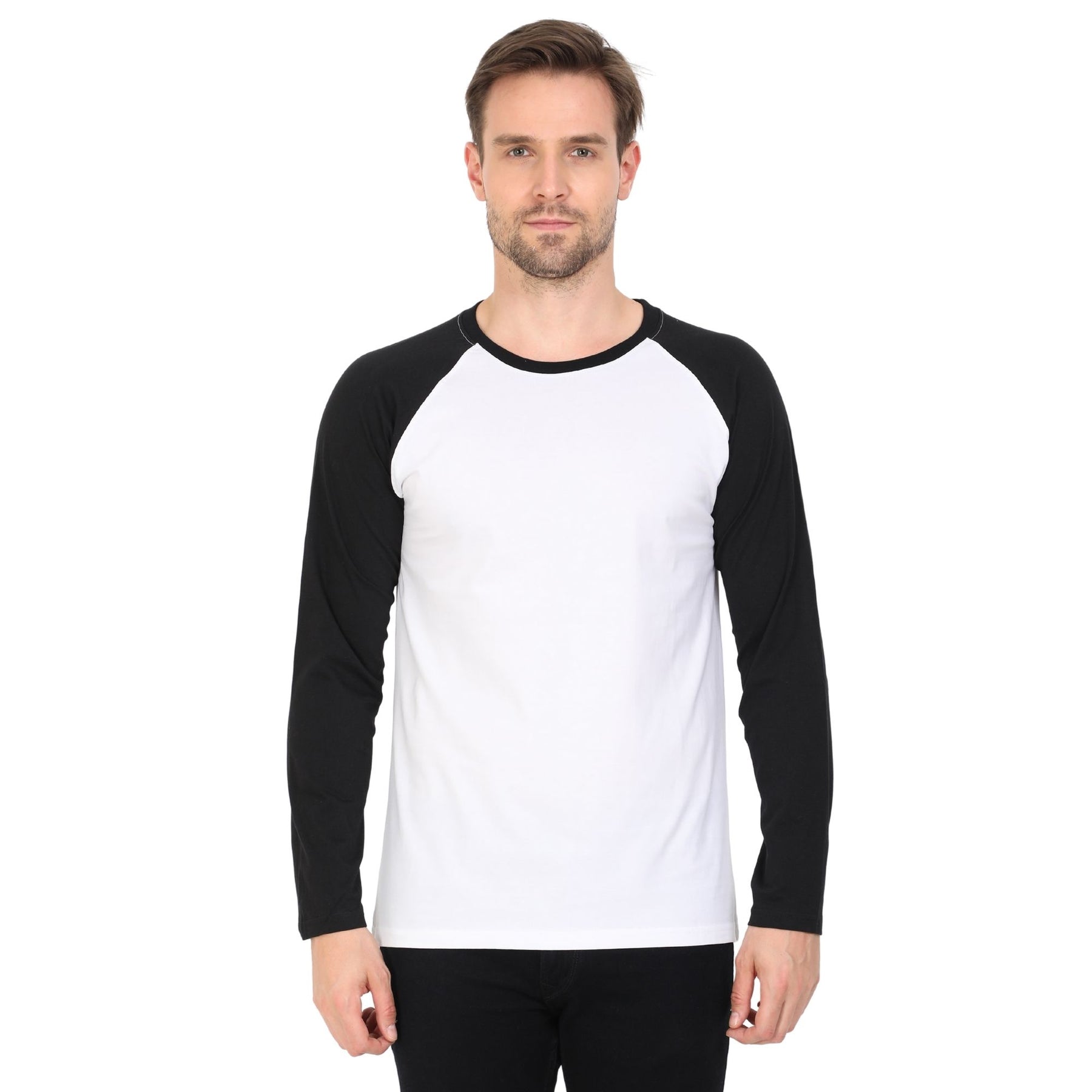 Plain Cotton Men's Raglan Pack Of 2 Combo