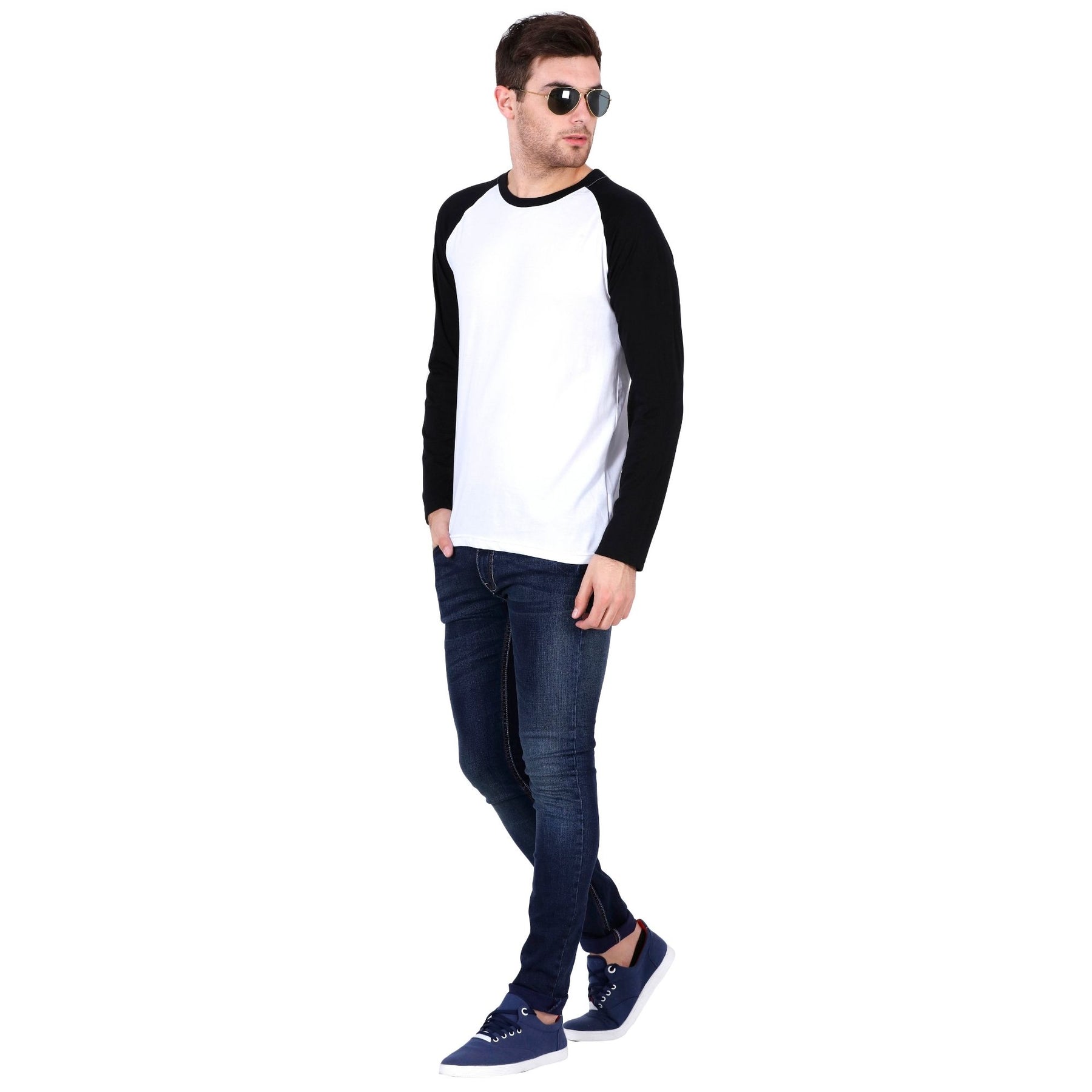 Plain Cotton Men's Raglan Pack Of 2 Combo