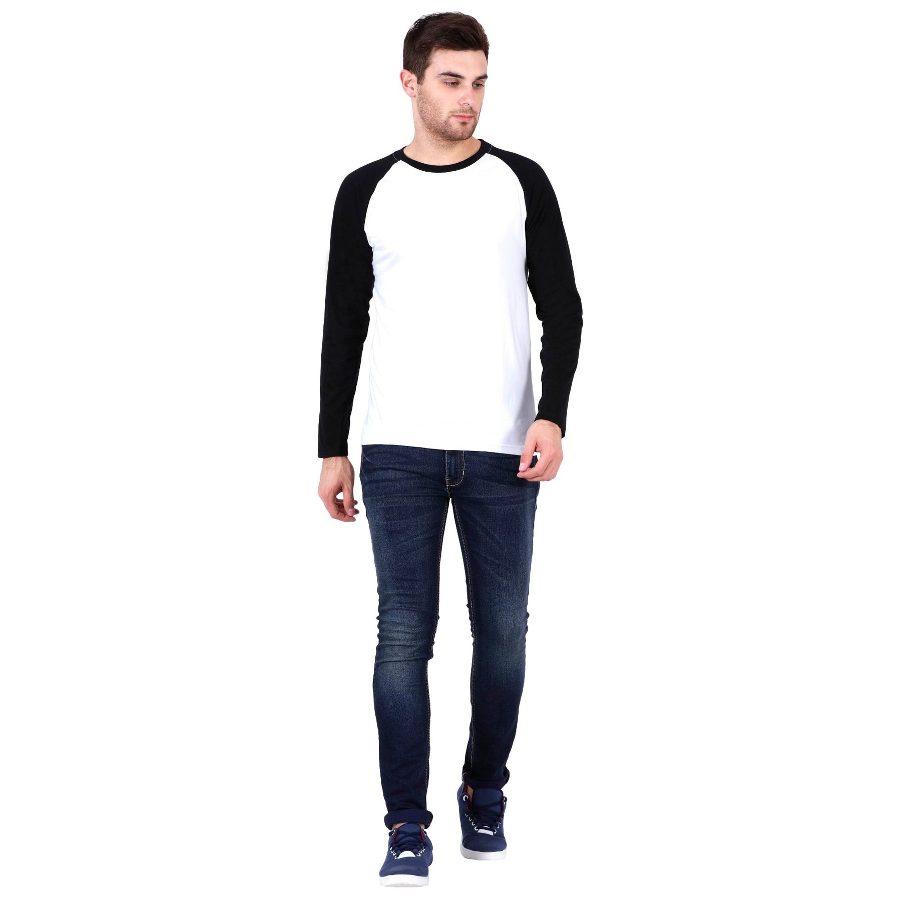 Plain Cotton Men's Raglan Pack Of 2 Combo