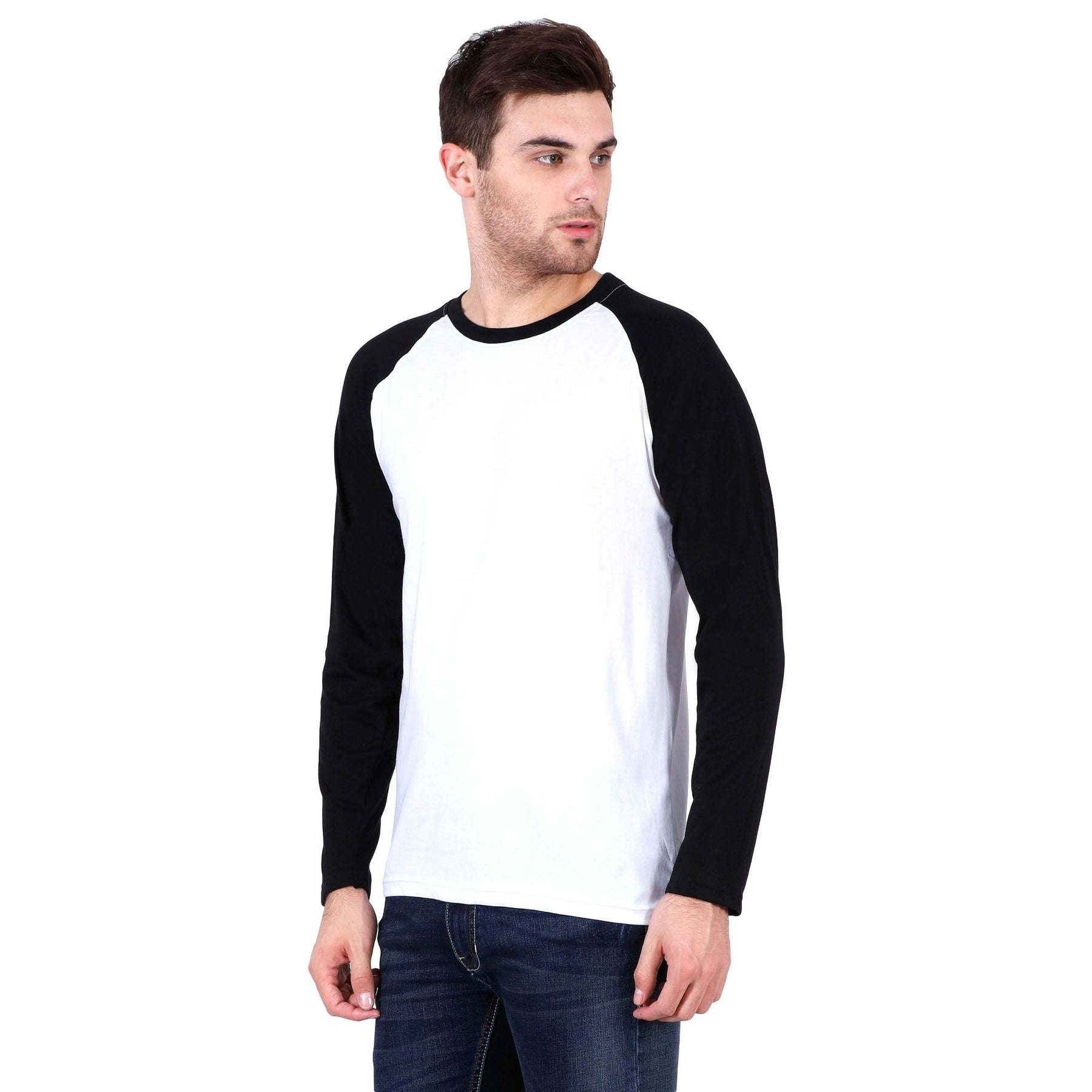 Plain Cotton Men's Raglan Pack Of 2 Combo