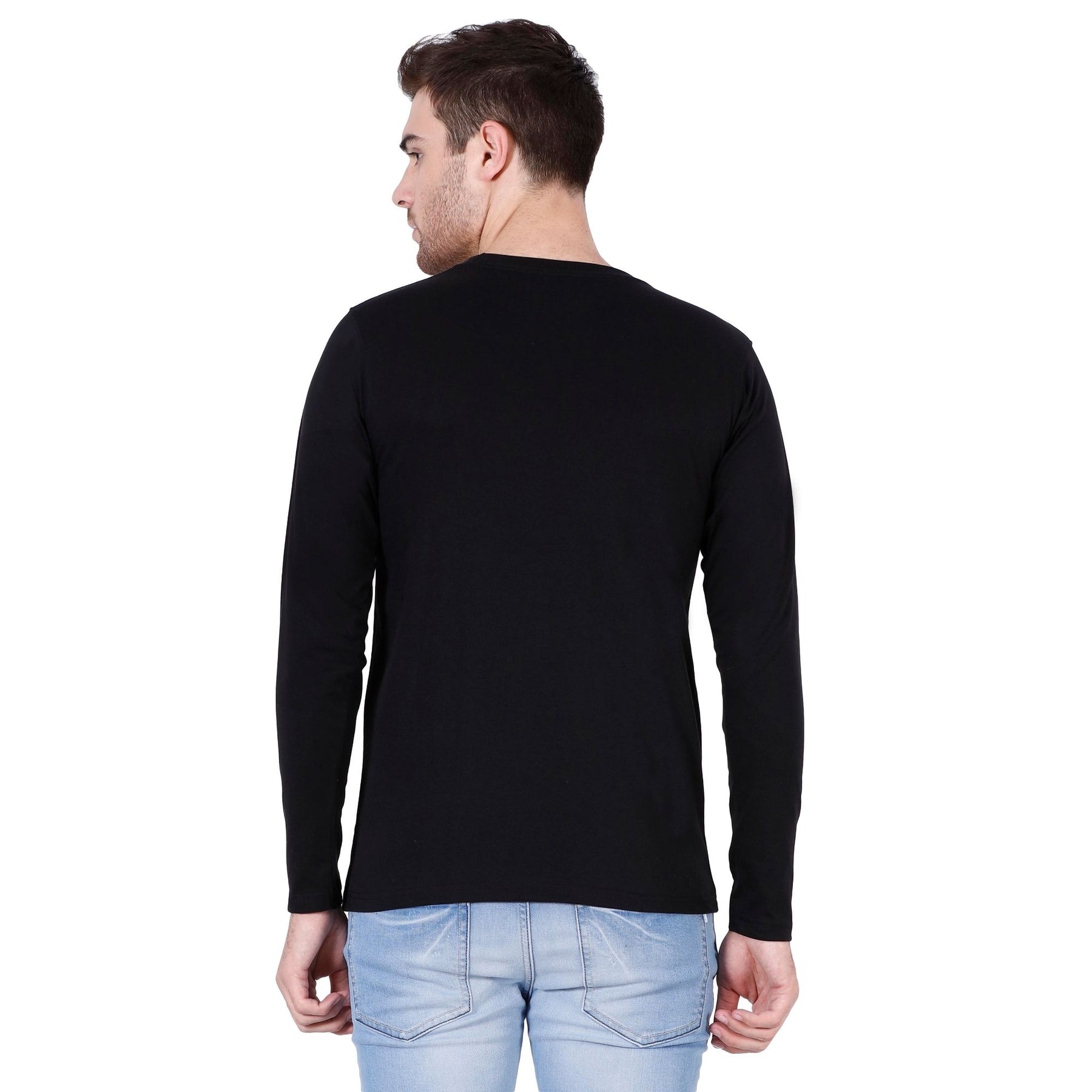 Plain Cotton Men's Full Sleeves t-shirts Pack Of 2 Combo