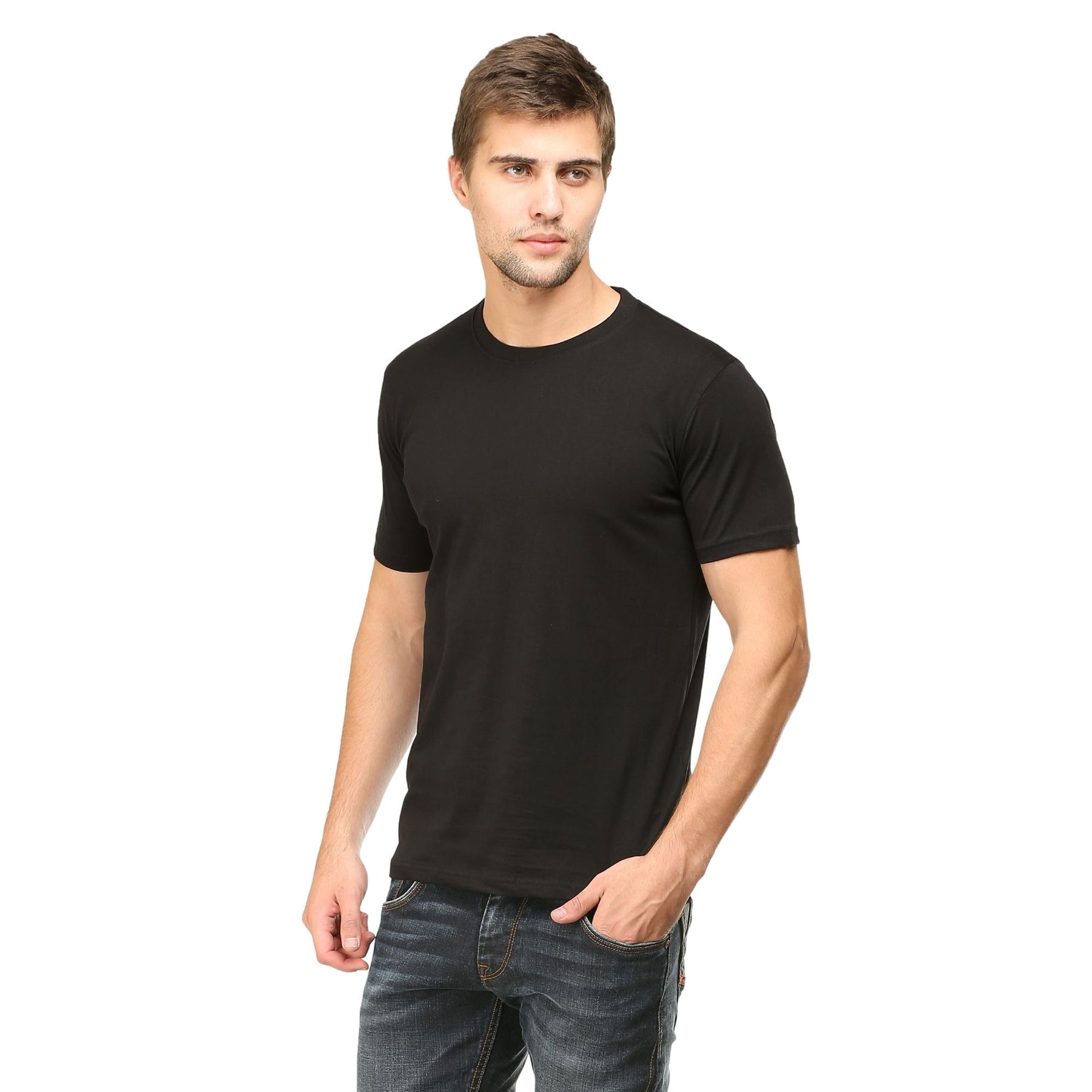 Plain Cotton Mens Unisex T-shirt Pack Of 2 Combo