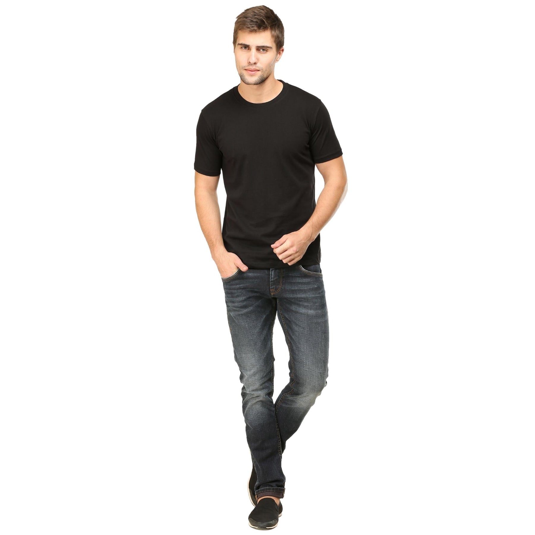 Plain Cotton Mens Unisex T-shirt Pack Of 2 Combo