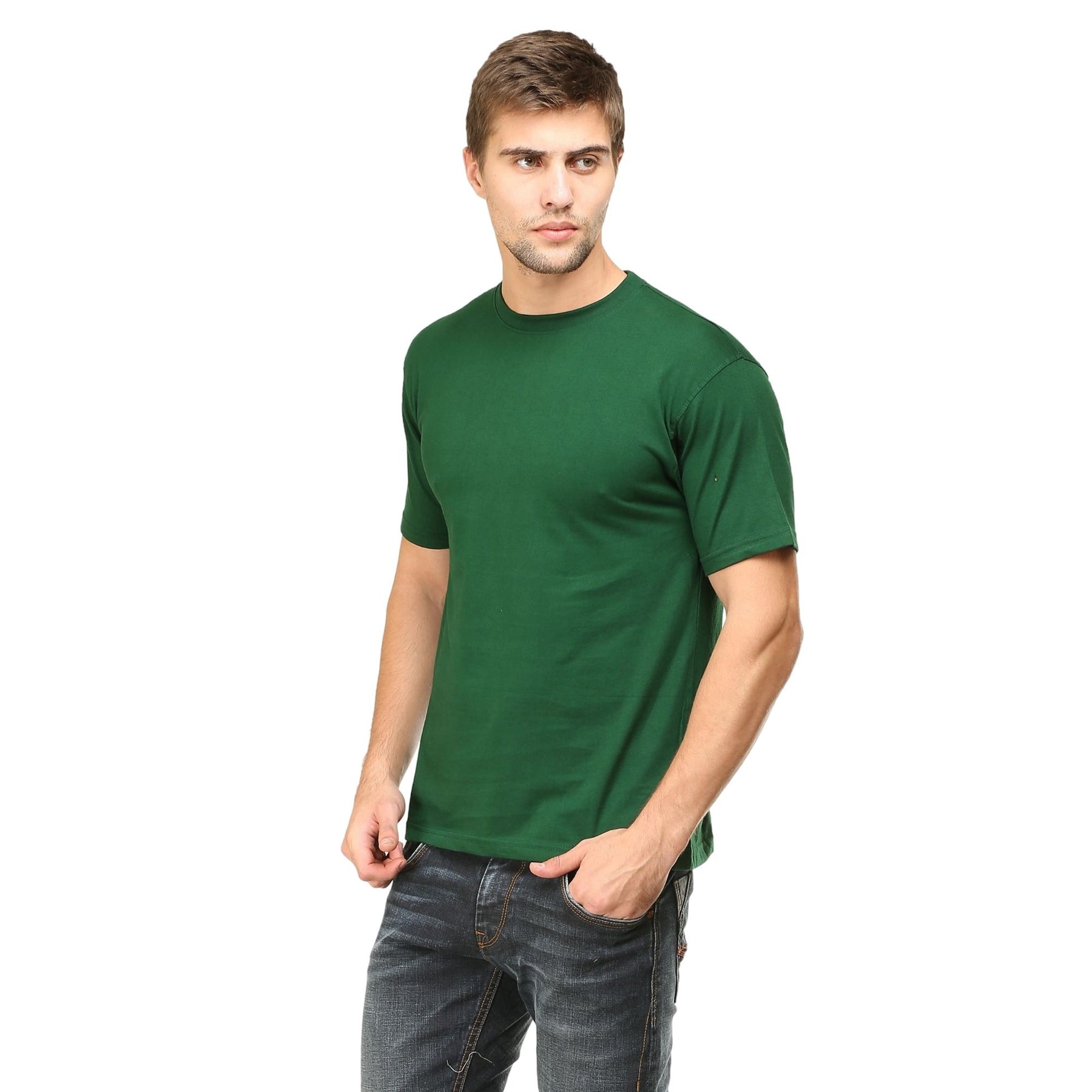 Plain Cotton Mens Unisex T-shirt Pack Of 2 Combo