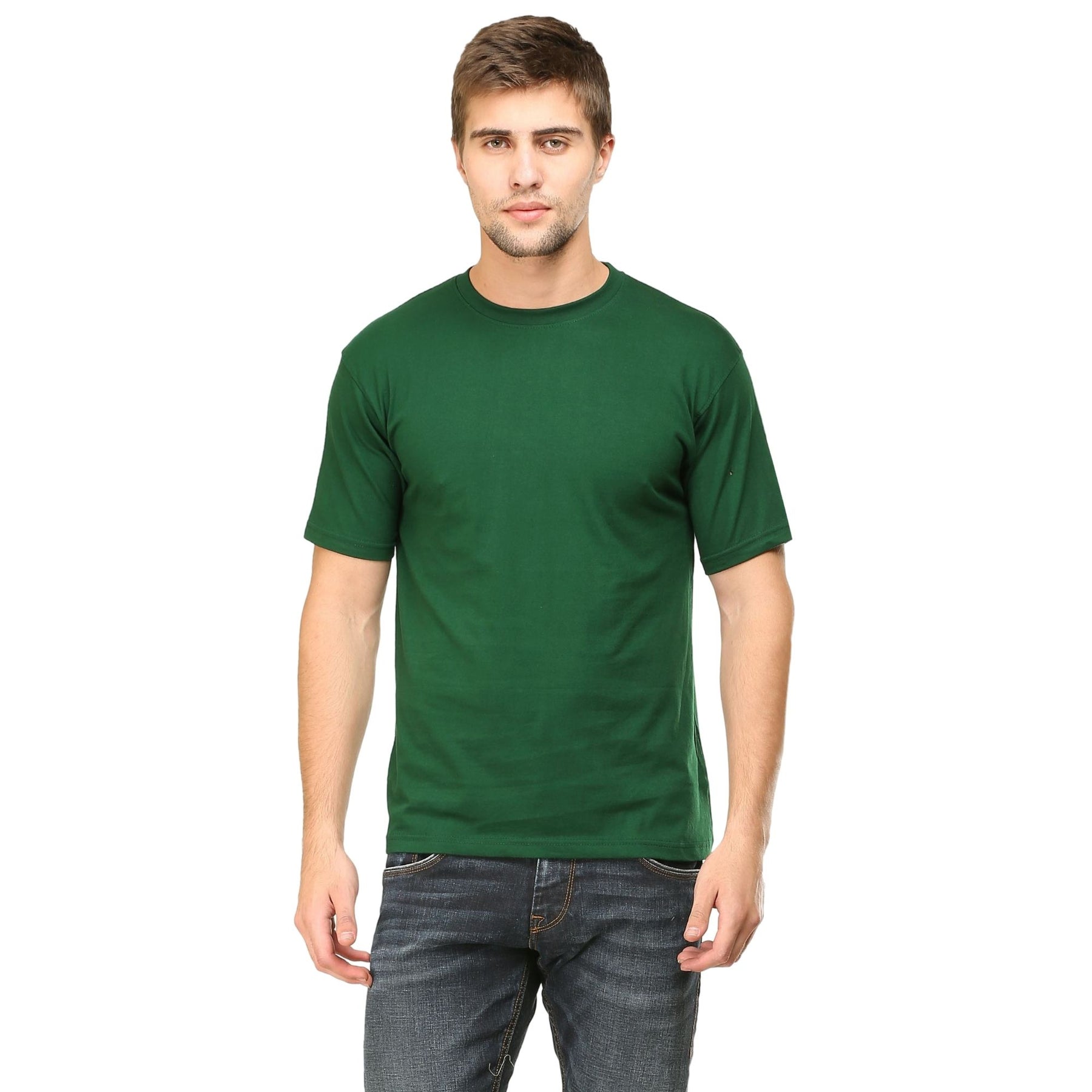 Plain Cotton Mens Unisex T-shirt Pack Of 2 Combo