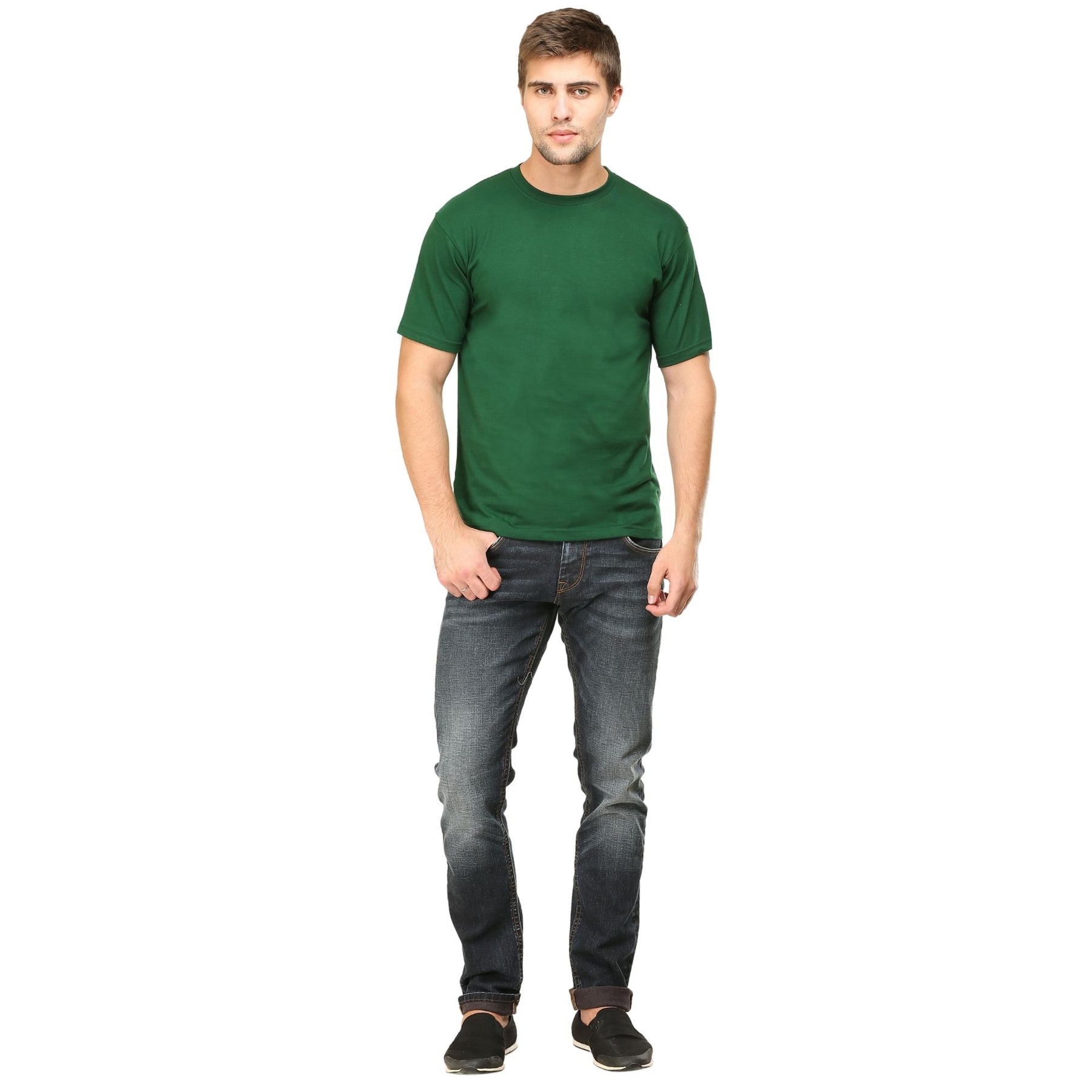 Plain Cotton Mens Unisex T-shirt Pack Of 2 Combo