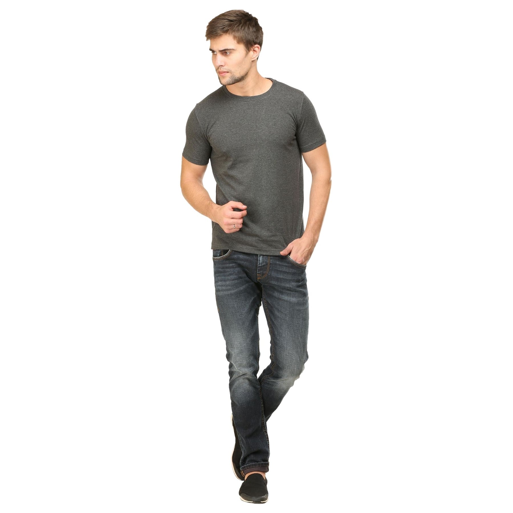 Plain Cotton Mens Unisex T-shirt Pack Of 2 Combo