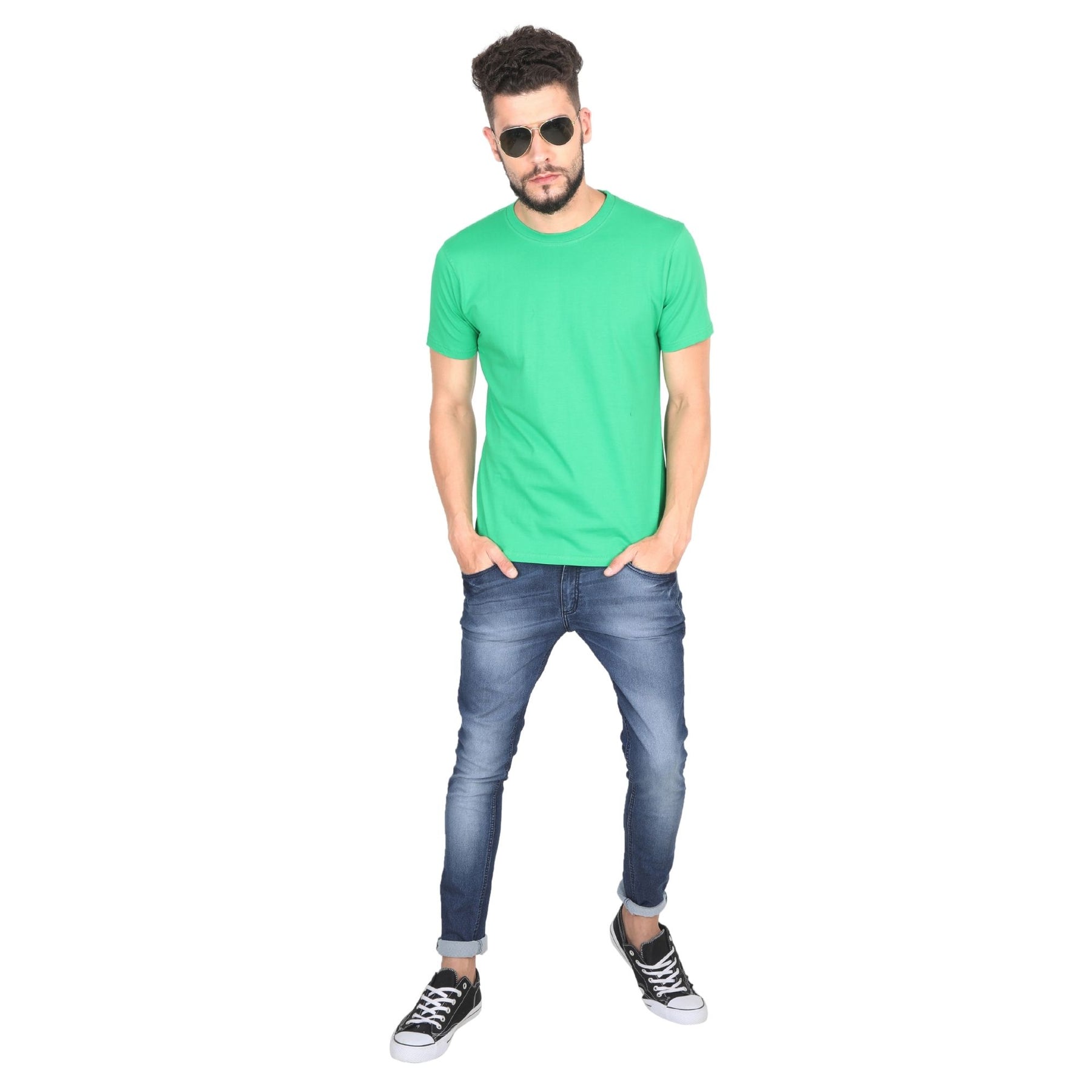 Plain Cotton Mens Unisex T-shirt Pack Of 2 Combo