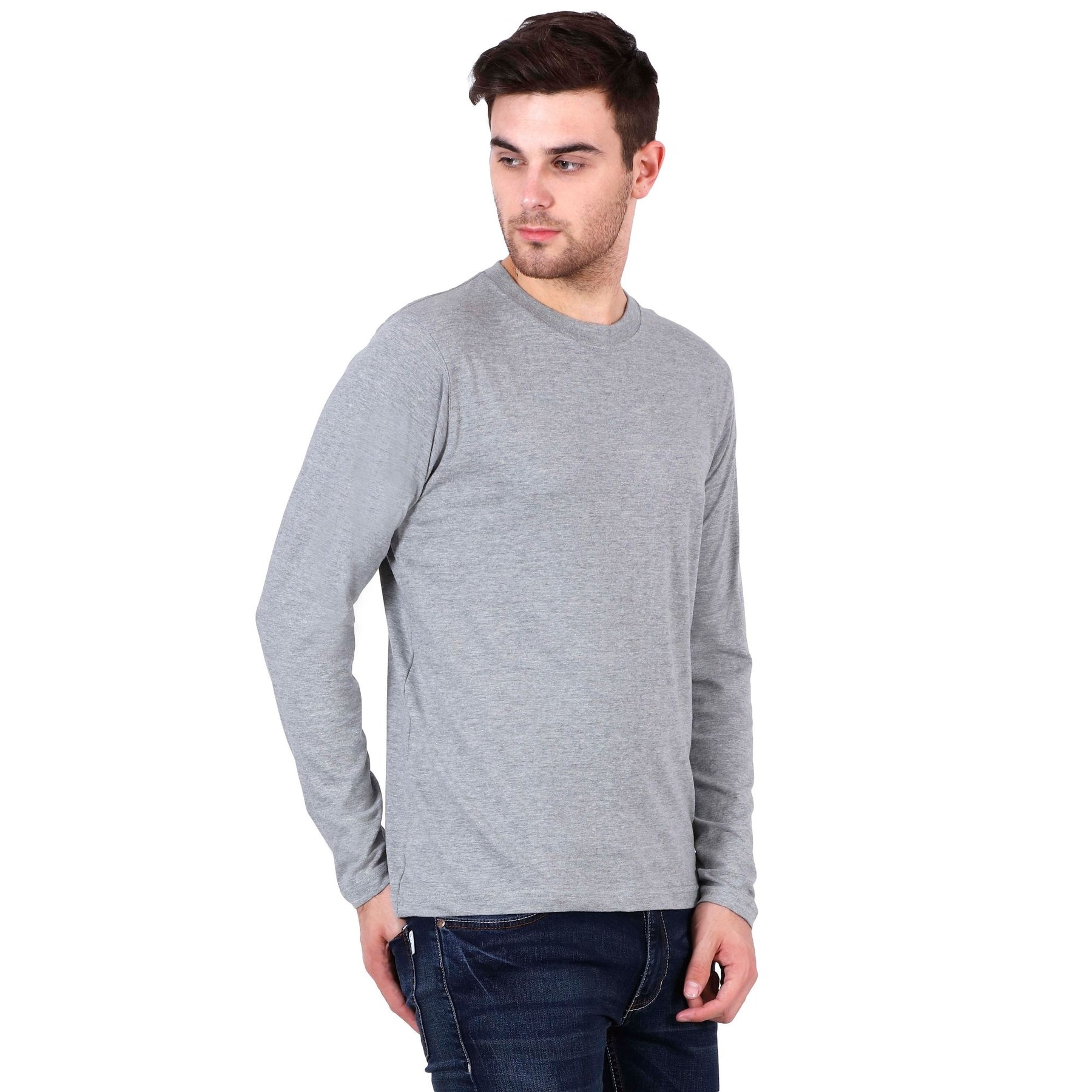 Plain Cotton Men's Full Sleeves t-shirts Pack Of 2 Combo