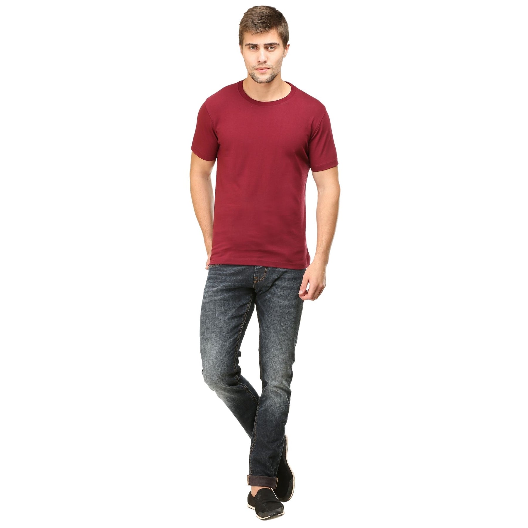 Plain Cotton Mens Unisex T-shirt Pack Of 2 Combo