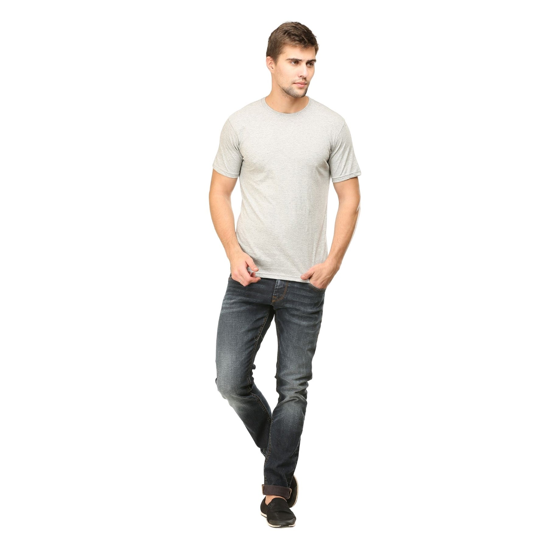 Plain Cotton Mens Unisex T-shirt Pack Of 2 Combo
