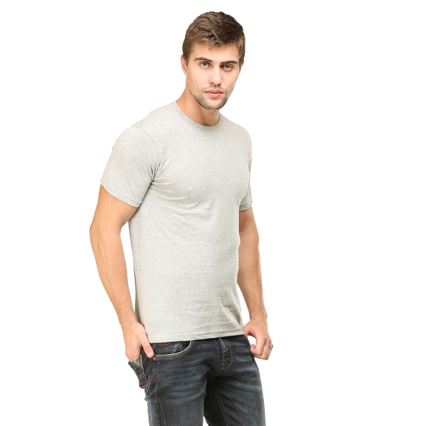 Plain Cotton Mens Unisex T-shirt Pack Of 2 Combo