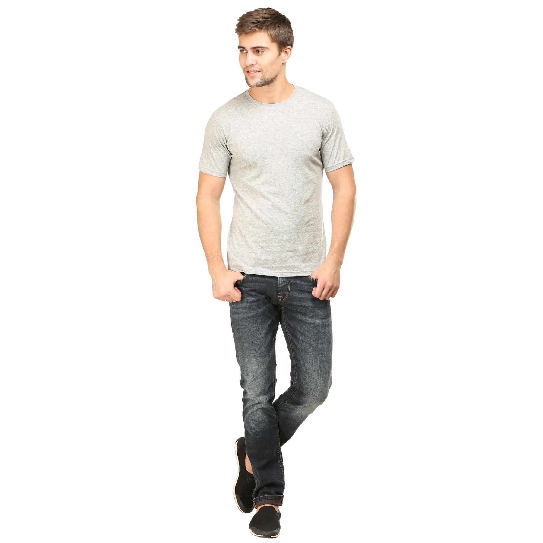 Plain Cotton Mens Unisex T-shirt Pack Of 2 Combo