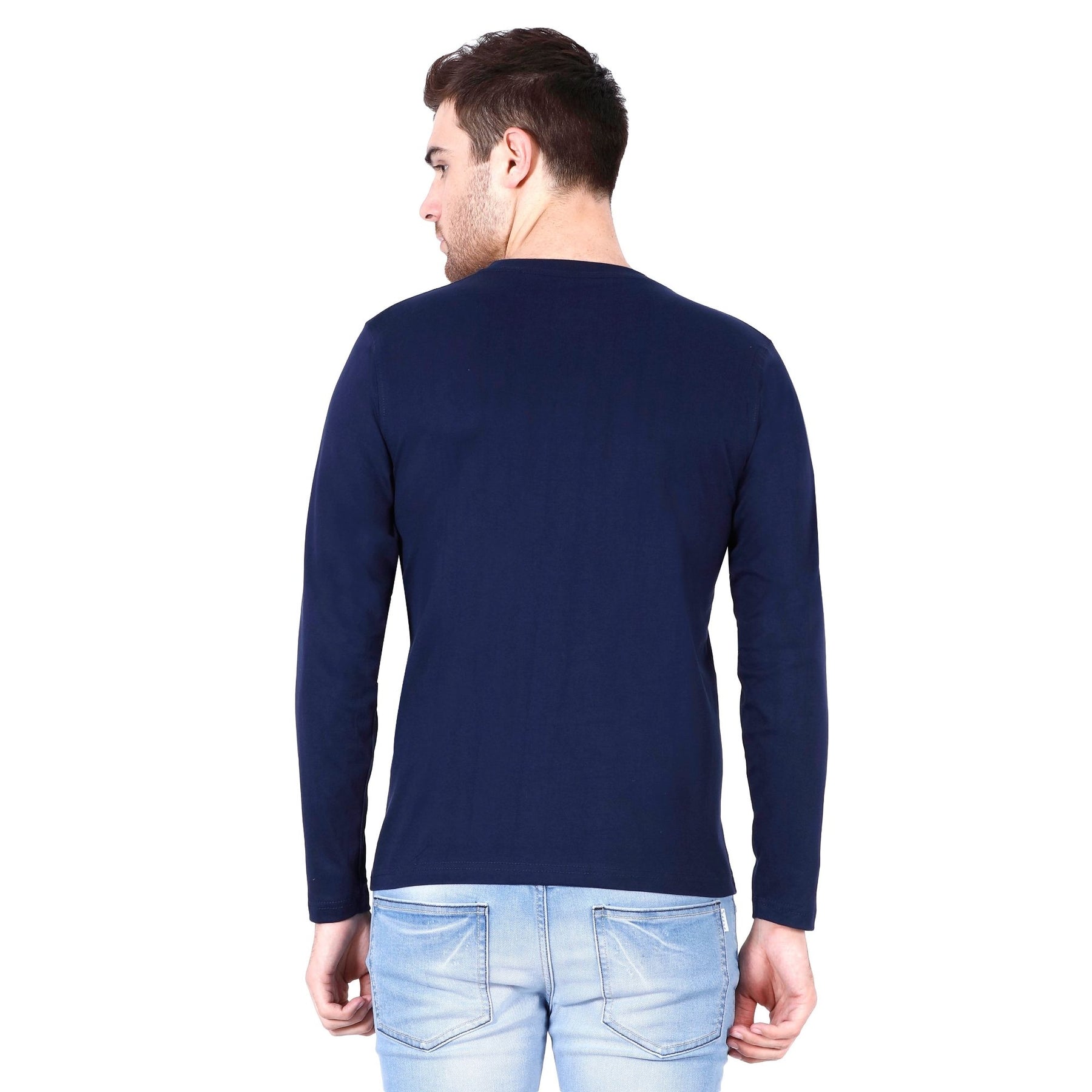 Plain Cotton Men's Full Sleeves t-shirts Pack Of 2 Combo