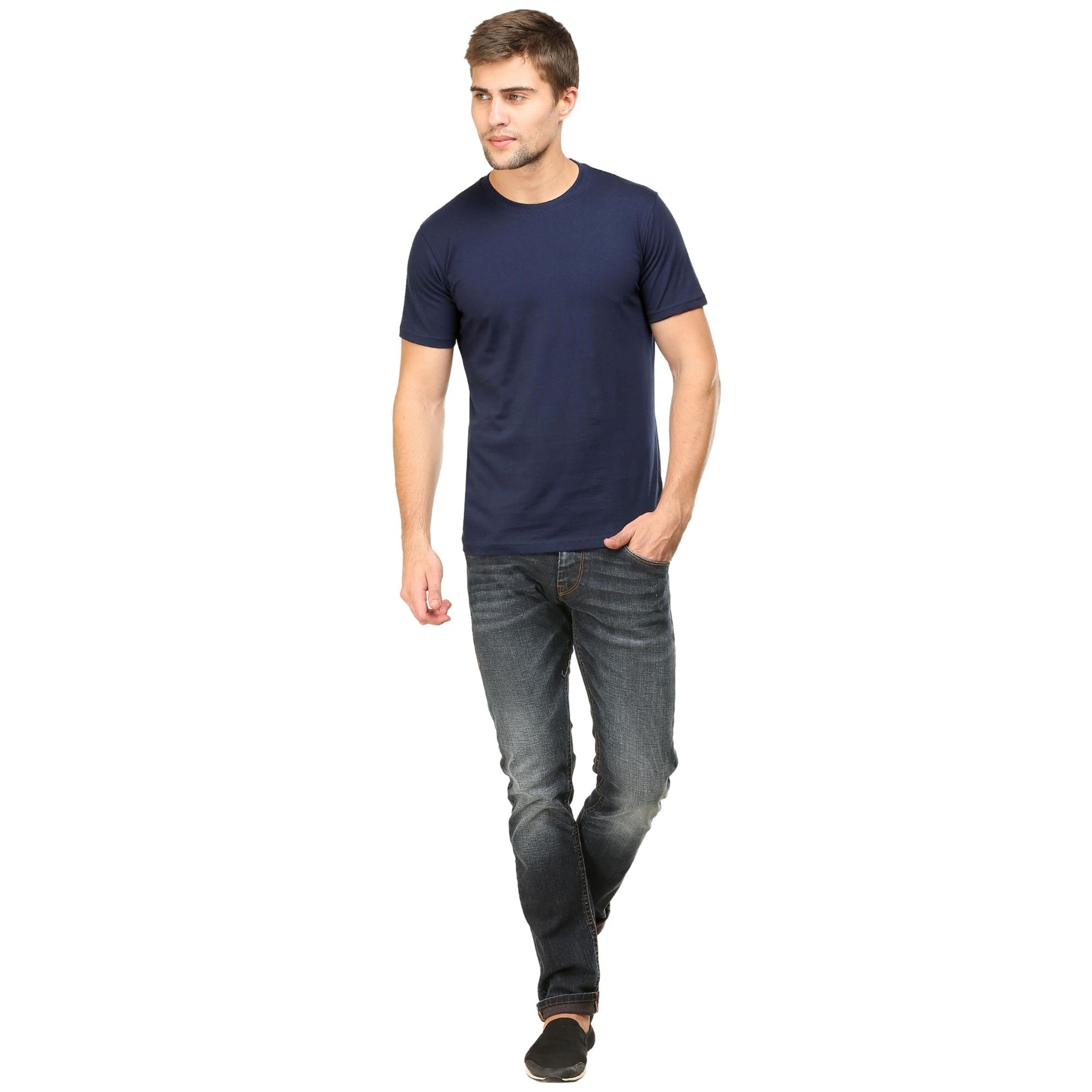 Plain Cotton Mens Unisex T-shirt Pack Of 2 Combo