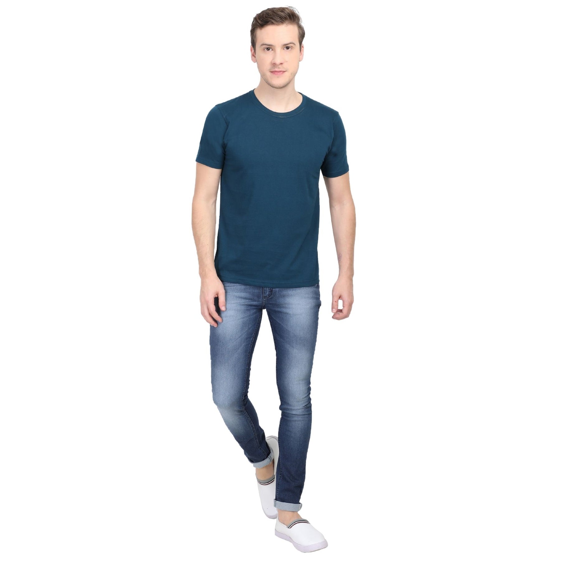 Plain Cotton Mens Unisex T-shirt Pack Of 2 Combo